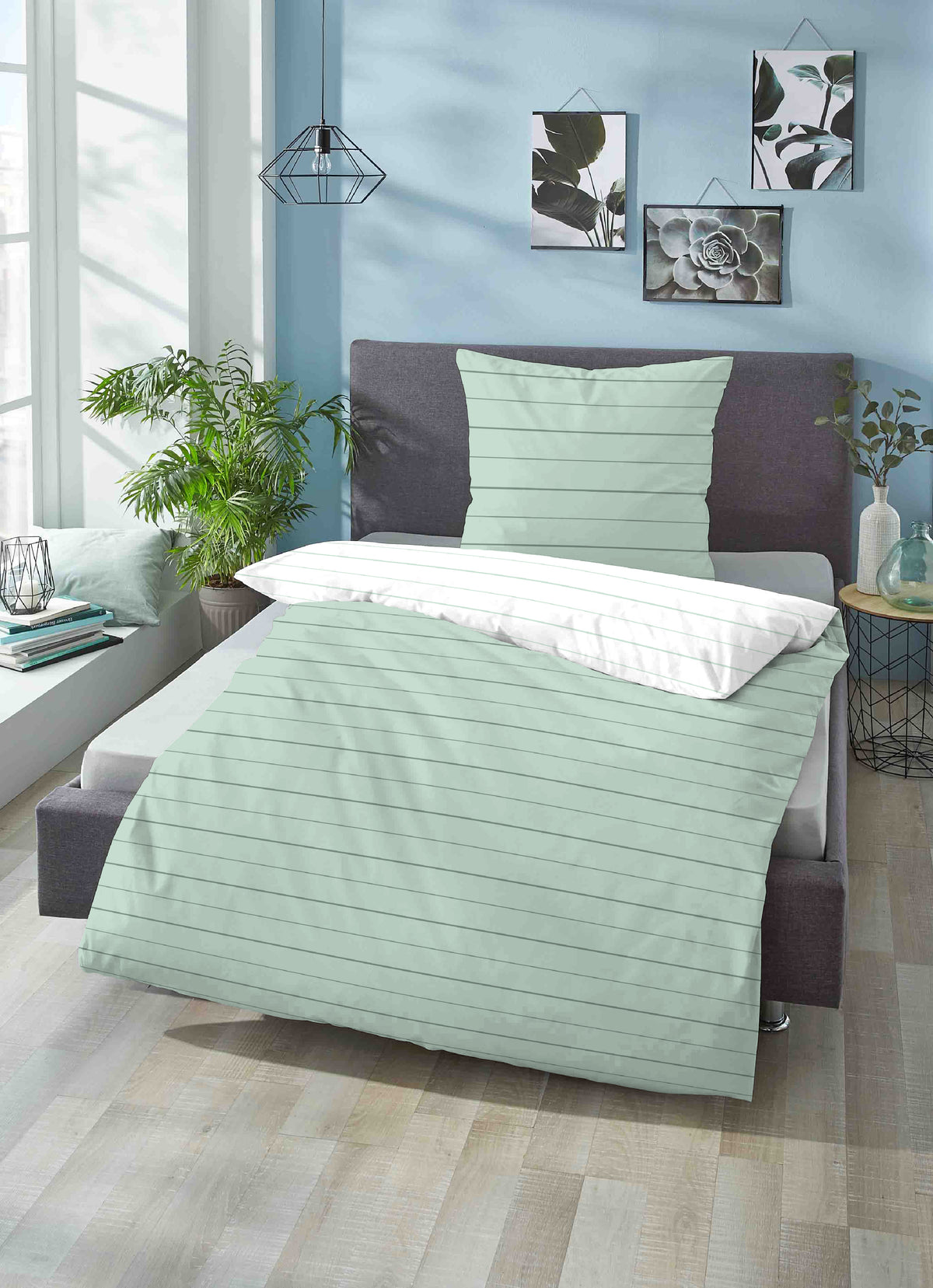 biberna Mako-Satin Kopfkissenbezug Mint – Produktdetail