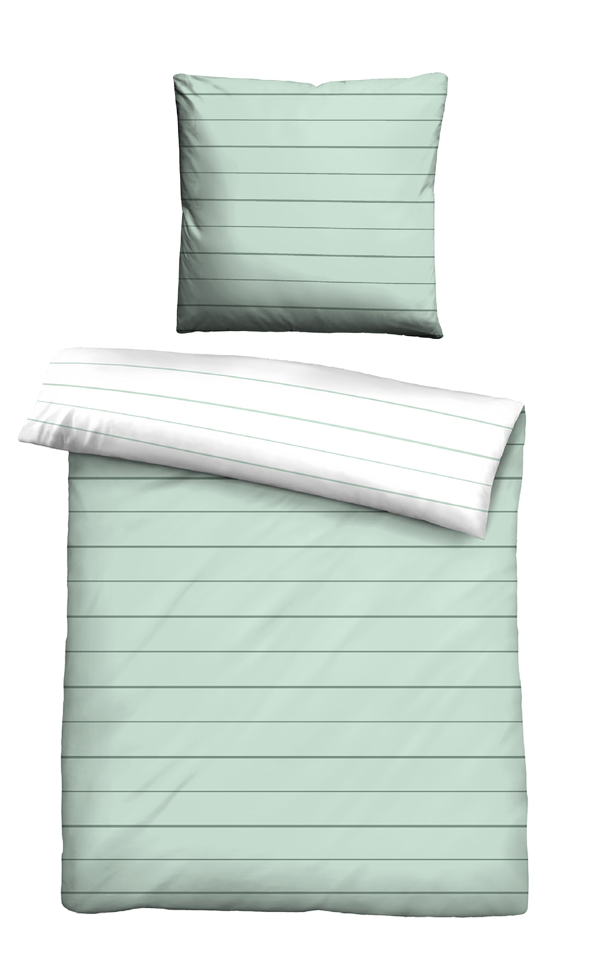 biberna Mako-Satin Kopfkissenbezug Mint – Mako-Satin