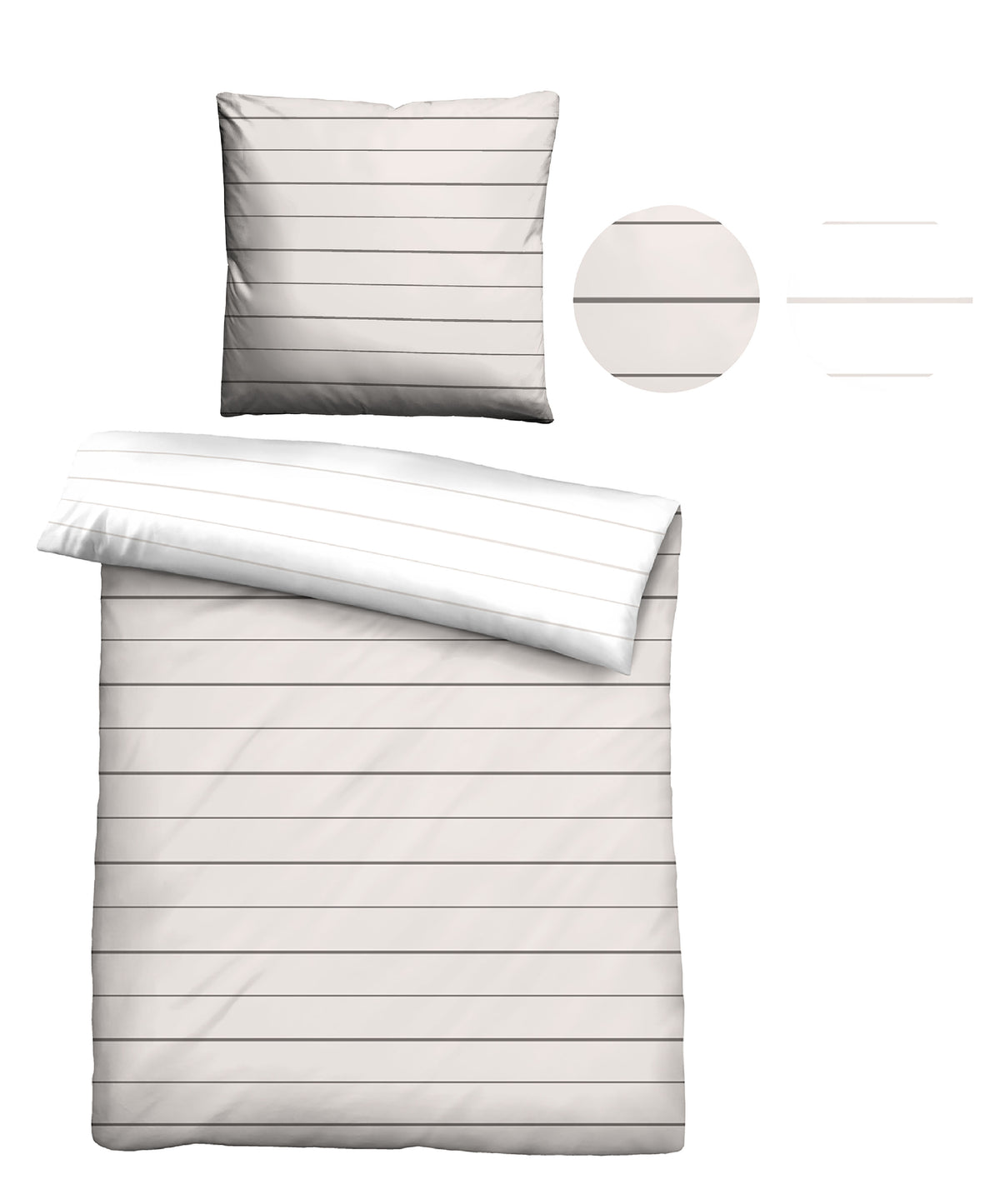 biberna Mako-Satin Kopfkissenbezug Taupe – Stoffmuster Mako-Satin