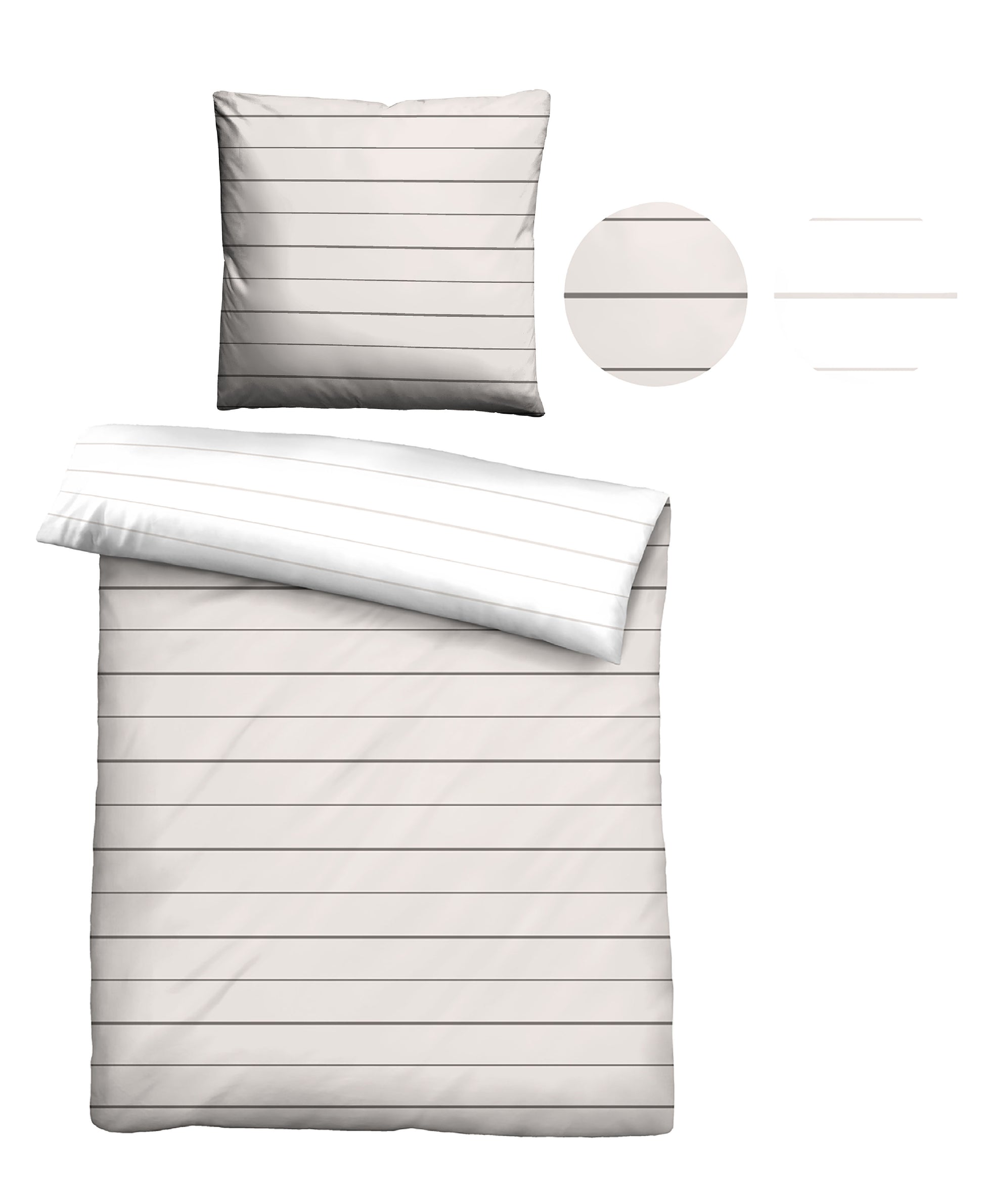 biberna Mako-Satin Kopfkissenbezug Taupe – Stoffmuster Mako-Satin