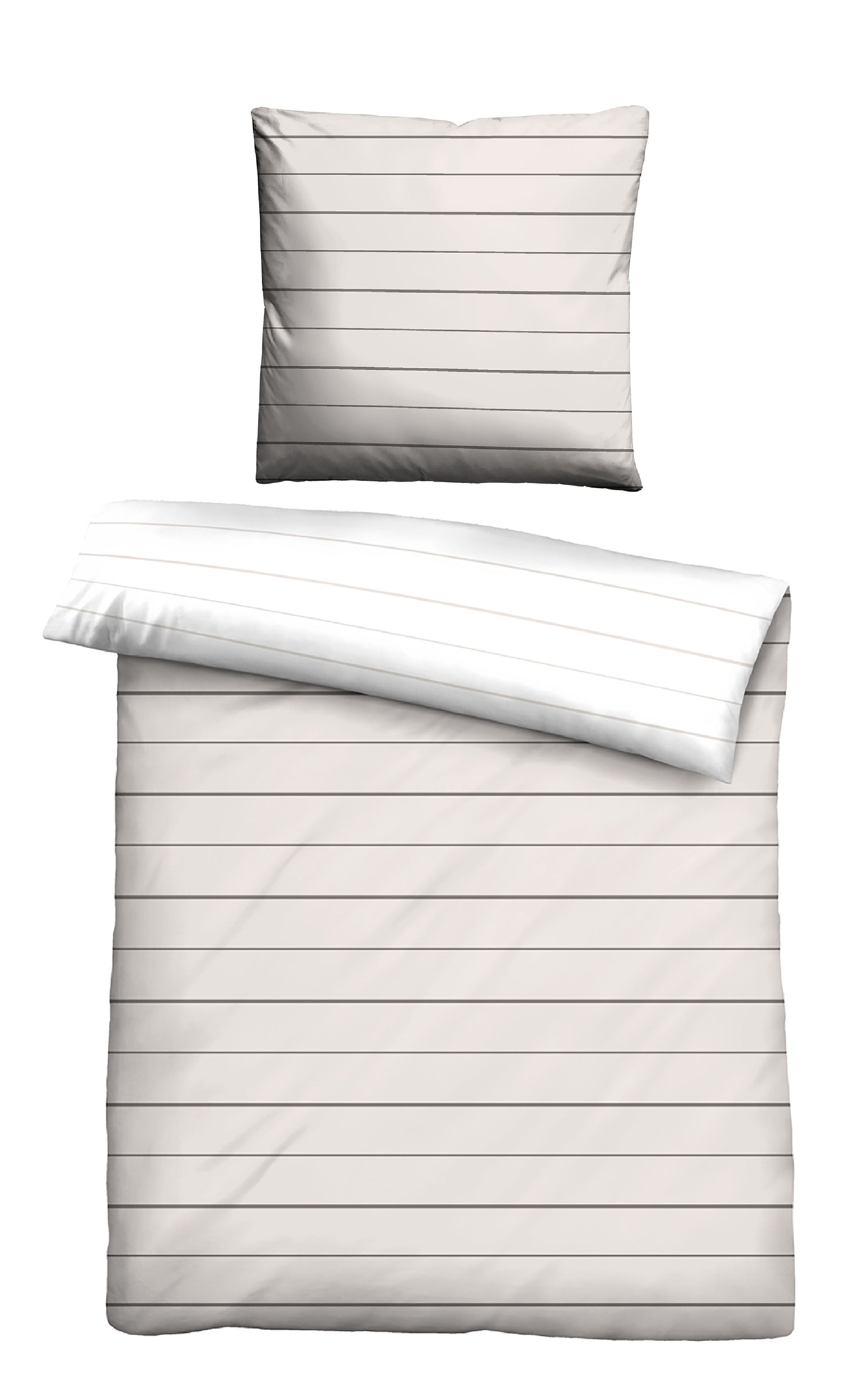 biberna Mako-Satin Kopfkissenbezug Taupe – Mako-Satin