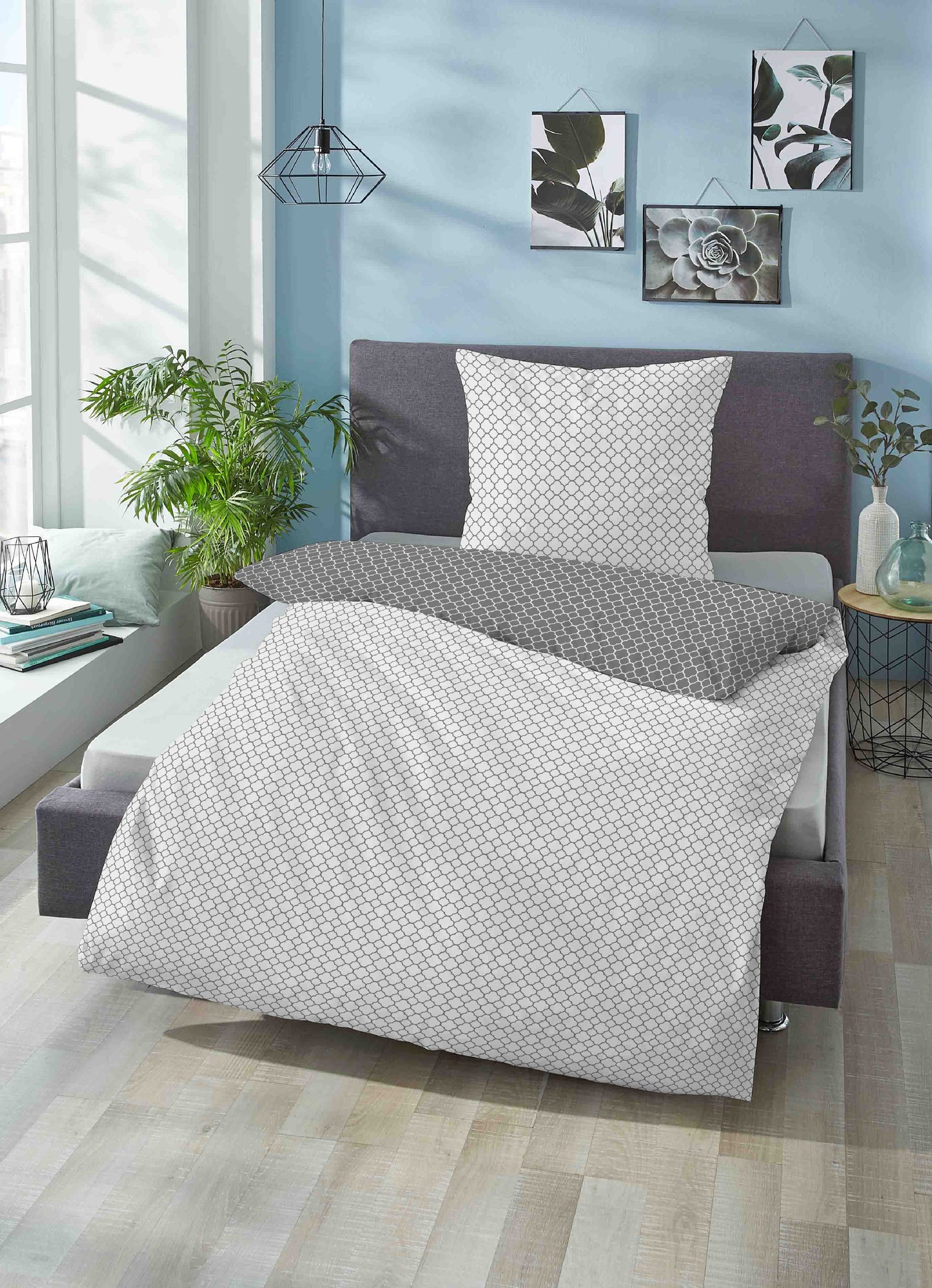 biberna Mako-Satin Bettwäsche Sturmgrau – Produktdetail