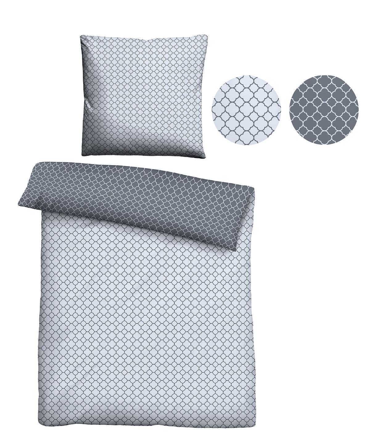 biberna Mako-Satin Bettwäsche Blau – Stoffmuster Mako-Satin