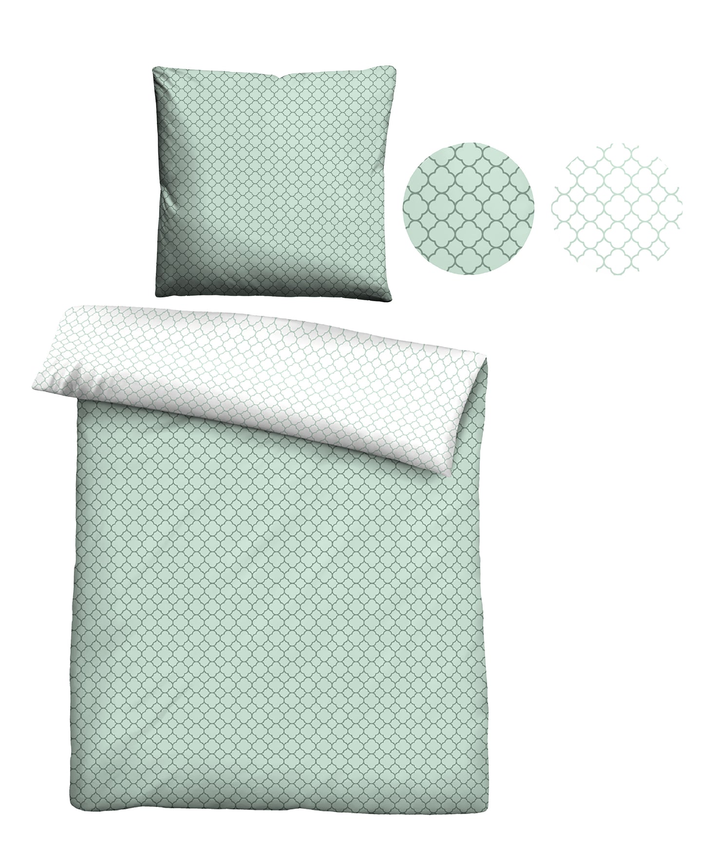 biberna Mako-Satin Bettwäsche Mint – Stoffmuster Mako-Satin