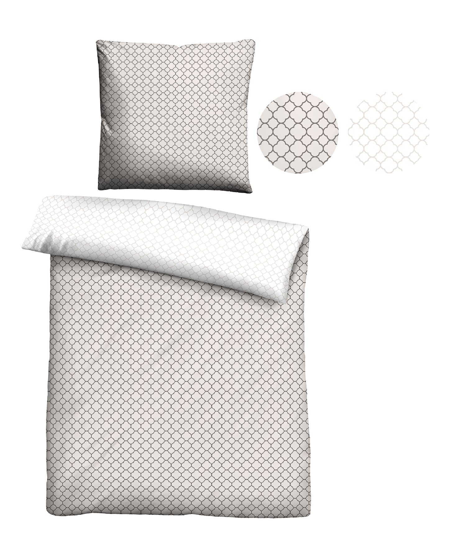 biberna Mako-Satin Bettwäsche Taupe – Stoffmuster Mako-Satin