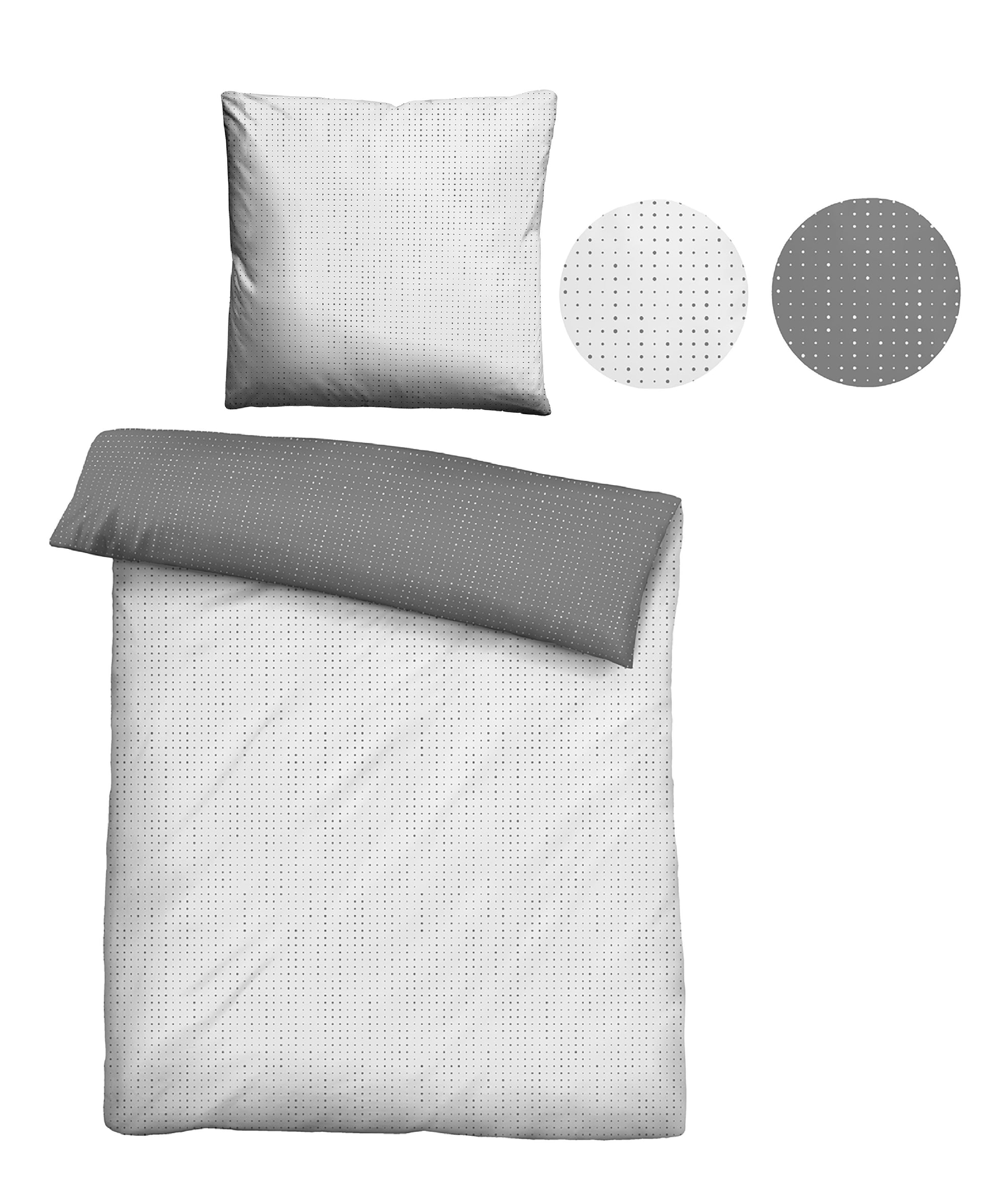 biberna Mako-Satin Bettwäsche Sturmgrau – Stoffmuster Mako-Satin