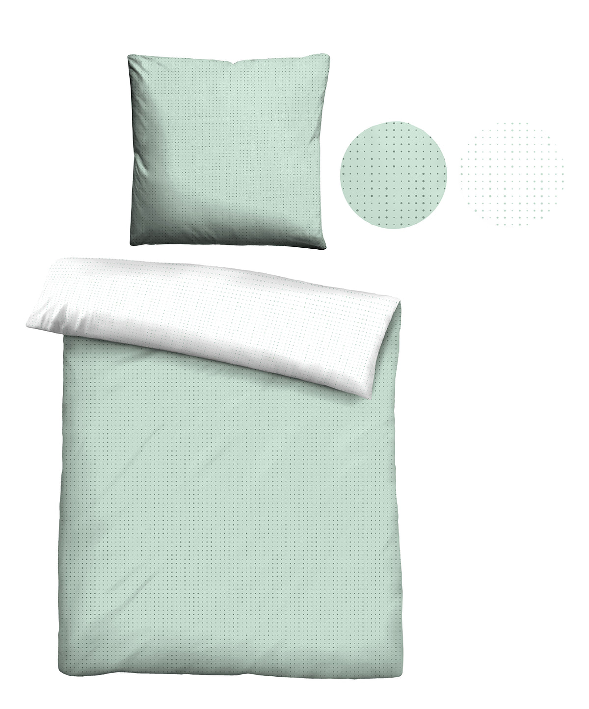 biberna Mako-Satin Bettwäsche Mint – Stoffmuster Mako-Satin