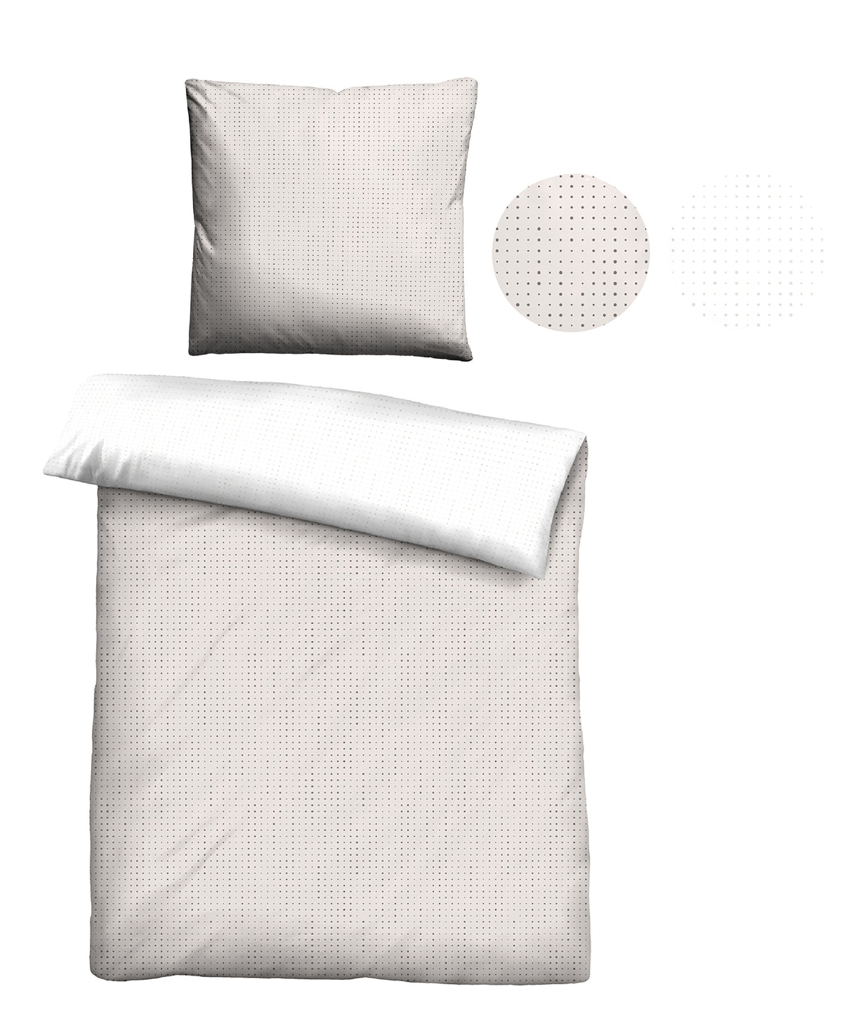 biberna Mako-Satin Bettwäsche Taupe – Stoffmuster Mako-Satin