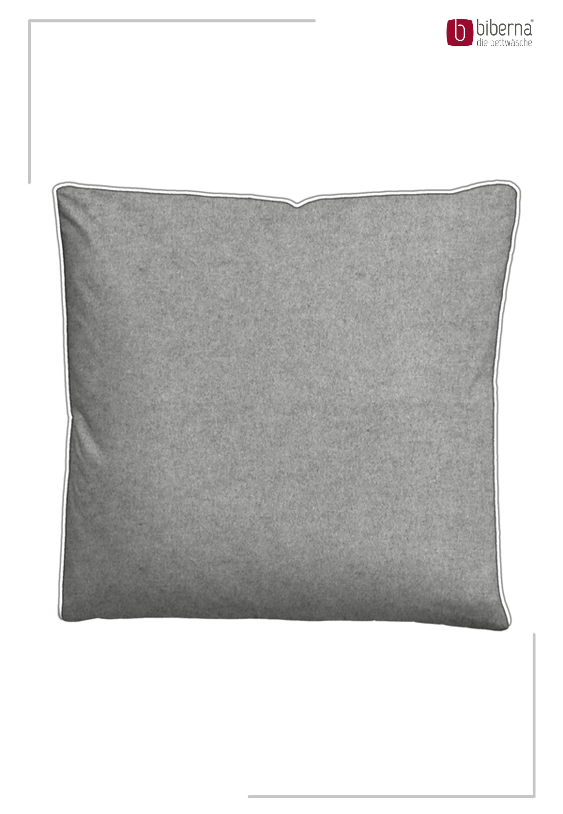 biberna Melange-Flanell Kissenbezug Sturmgrau – Produktdetail