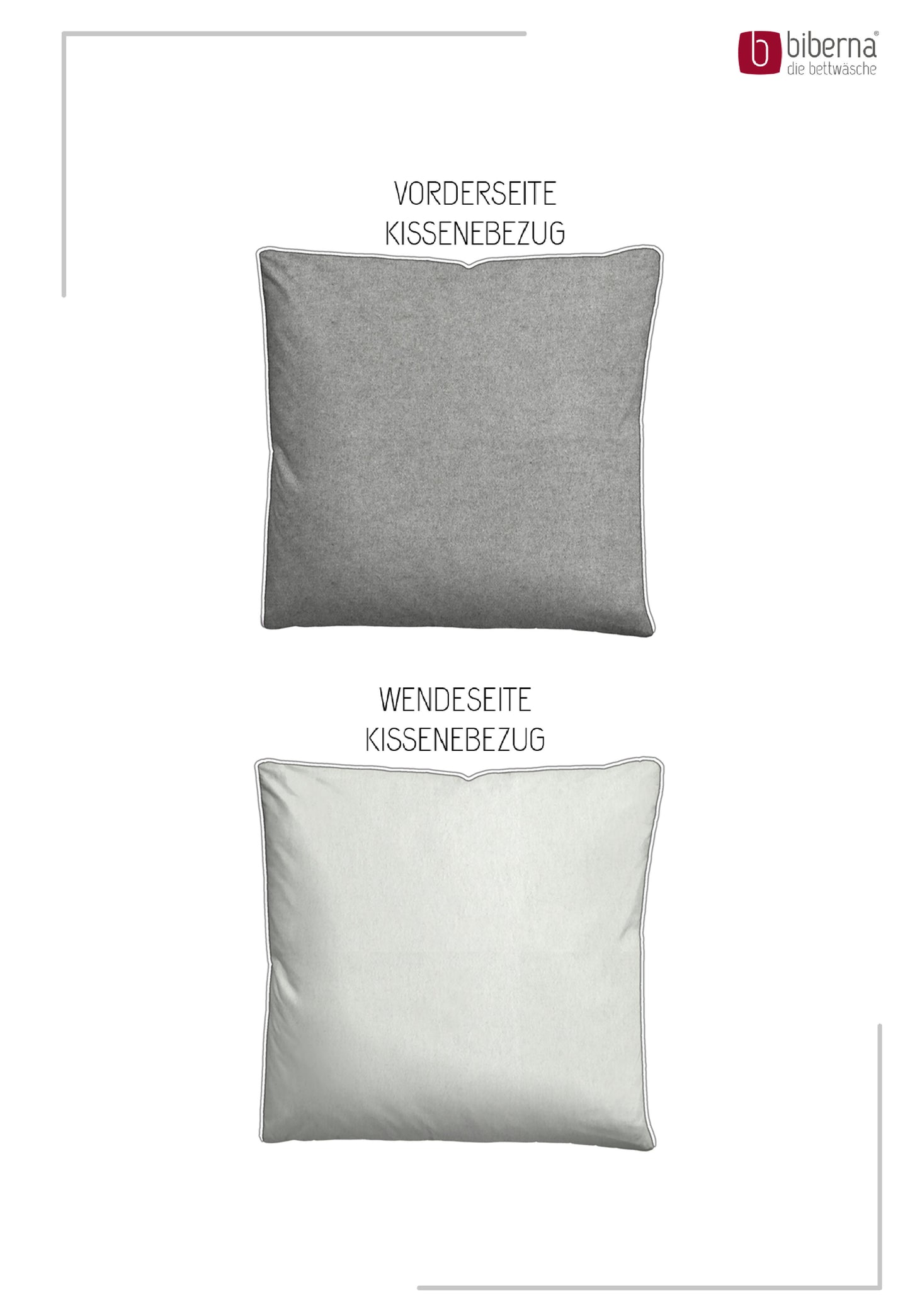 biberna Melange-Flanell Kissenbezug Sturmgrau – Produktdetail