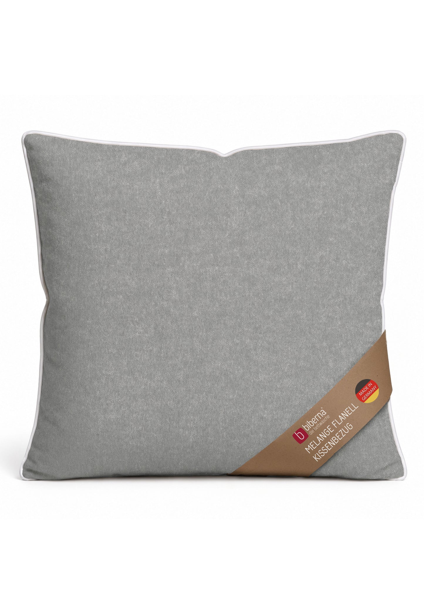 biberna Melange-Flanell Kissenbezug Sturmgrau – Biber