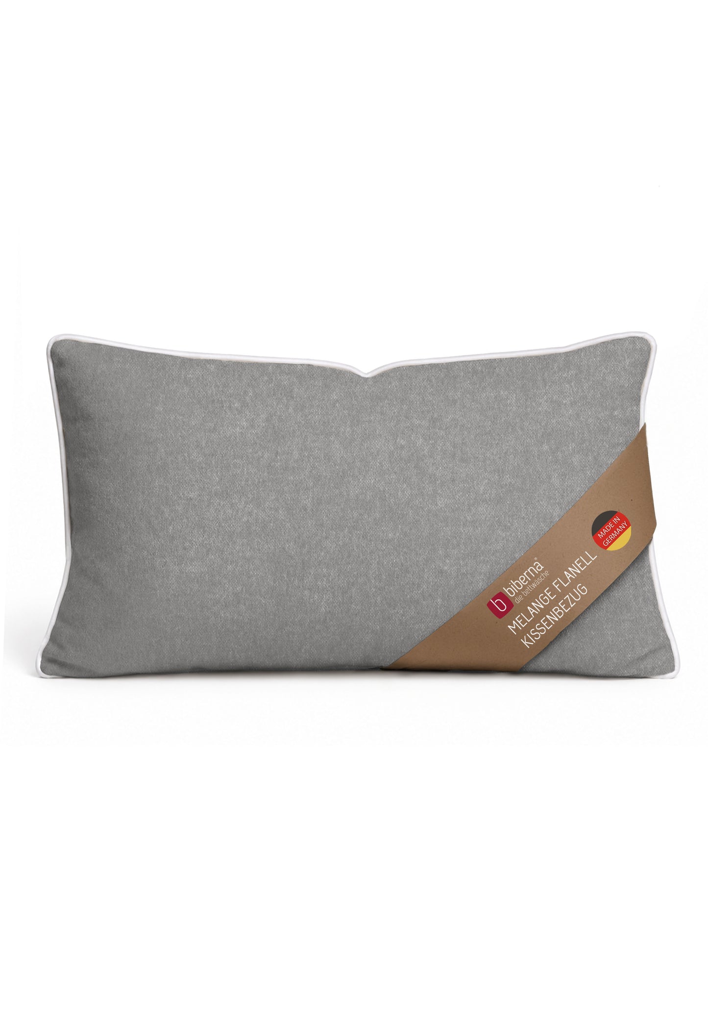 biberna Melange-Flanell Kissenbezug Sturmgrau – Biber