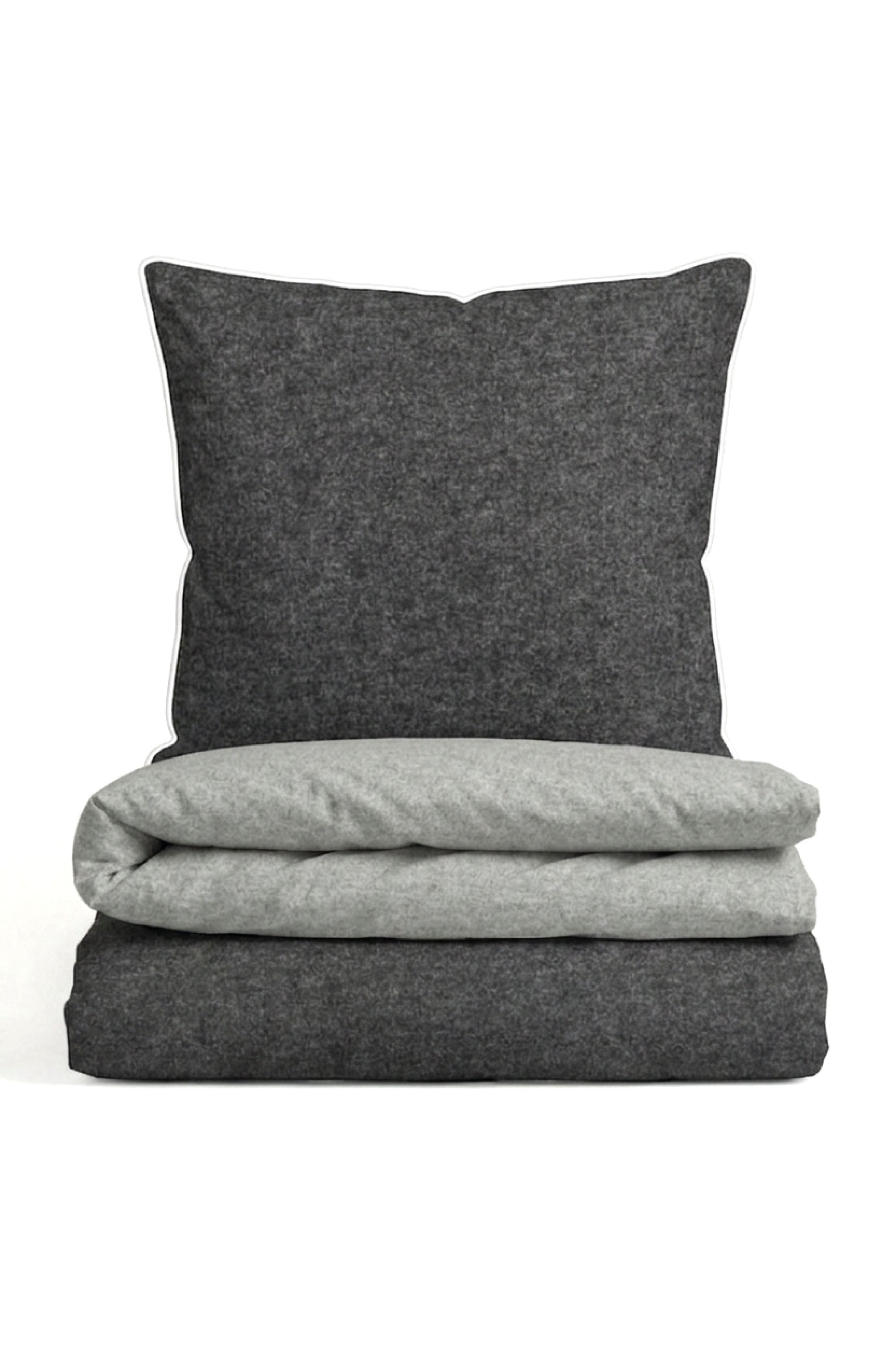 biberna Melange-Flanell Bettwäsche Titanium – Biber