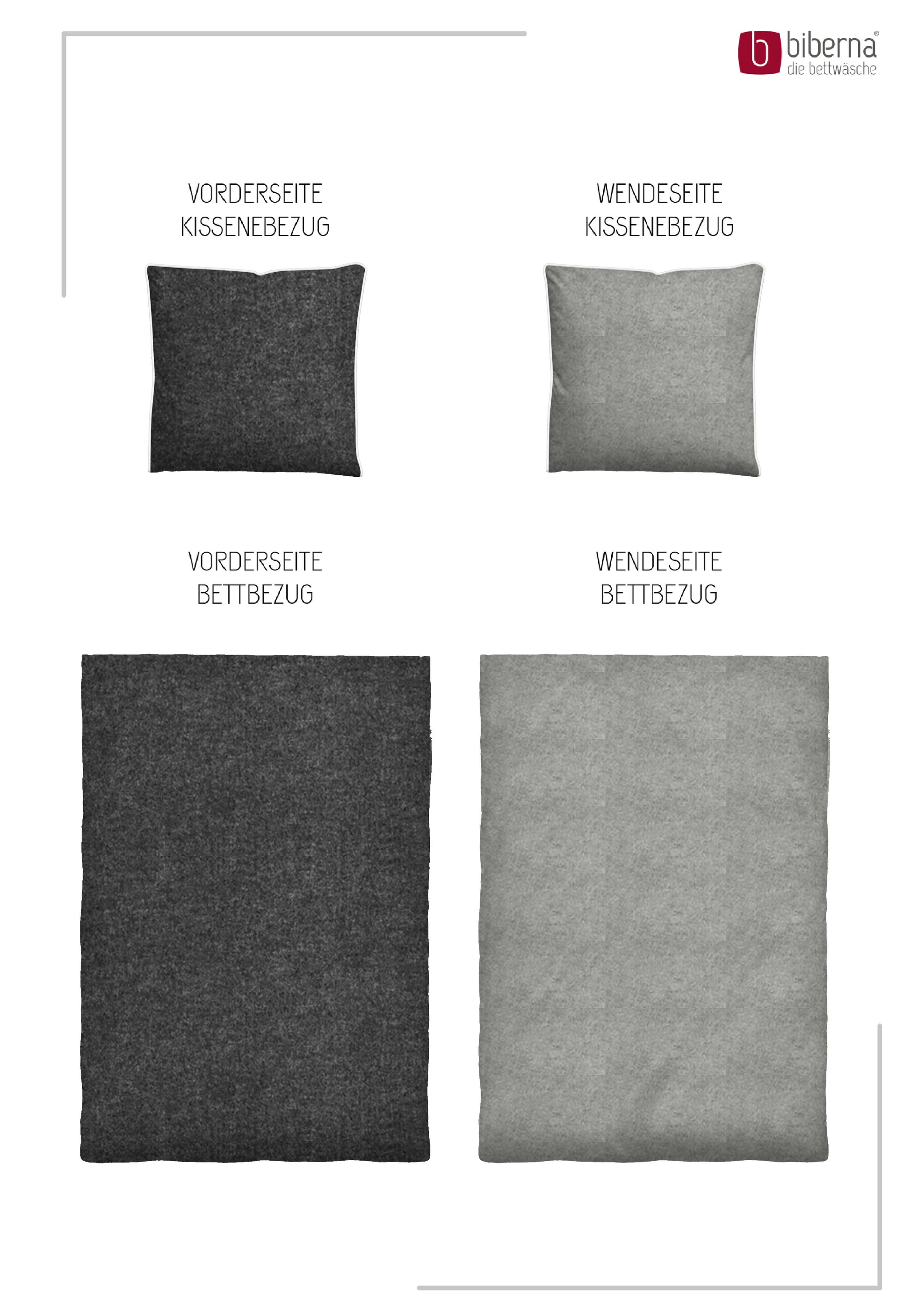 biberna Melange-Flanell Bettwäsche Titanium – Produktdetail
