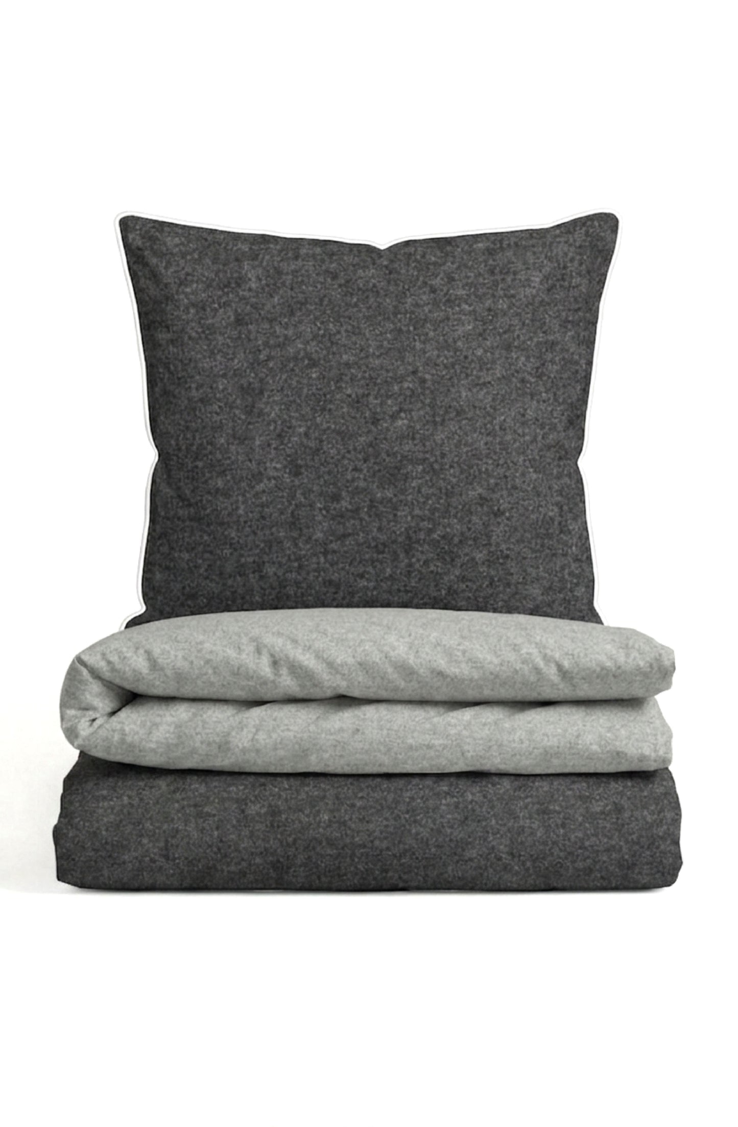 biberna Melange-Flanell Bettwäsche Titanium – Biber