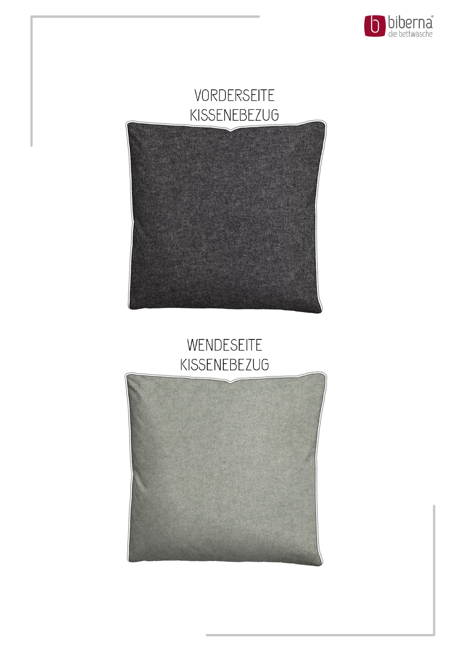 biberna Melange-Flanell Kissenbezug Titanium – Produktdetail