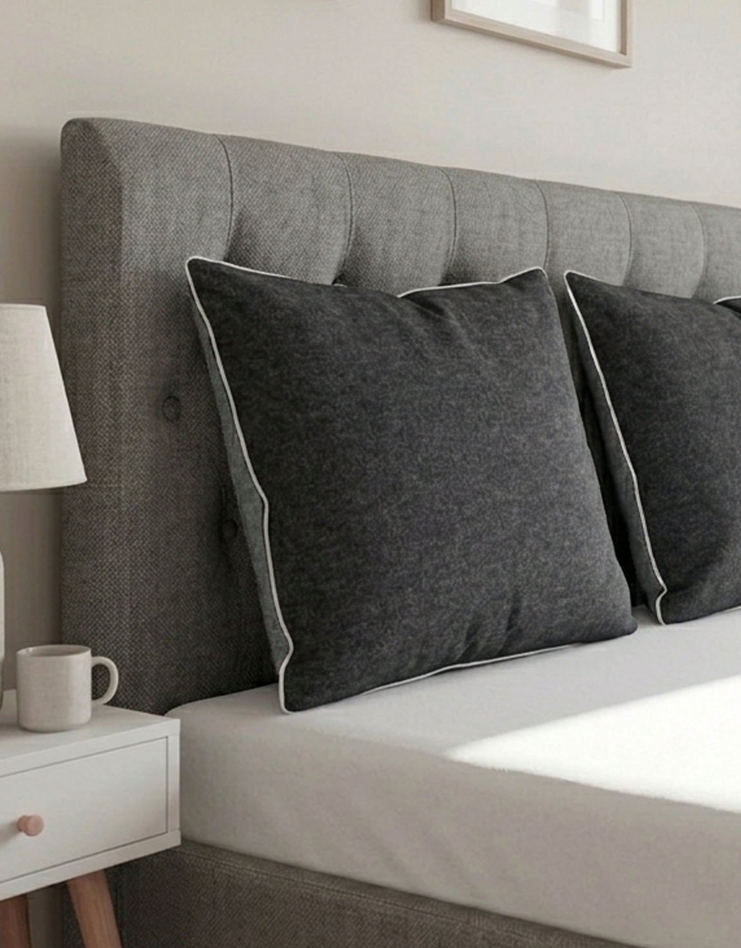 biberna Melange-Flanell Kissenbezug Titanium – Produktdetail
