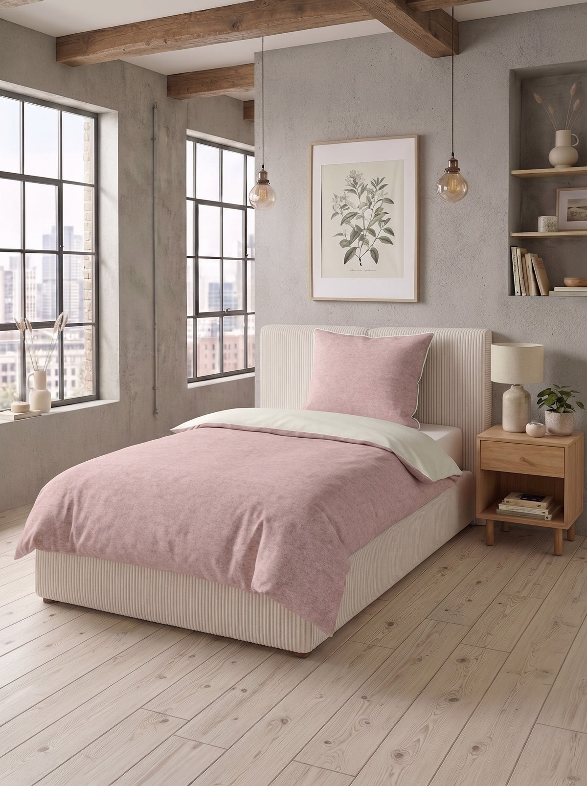 biberna Melange-Flanell Bettwäsche im Schlafzimmer