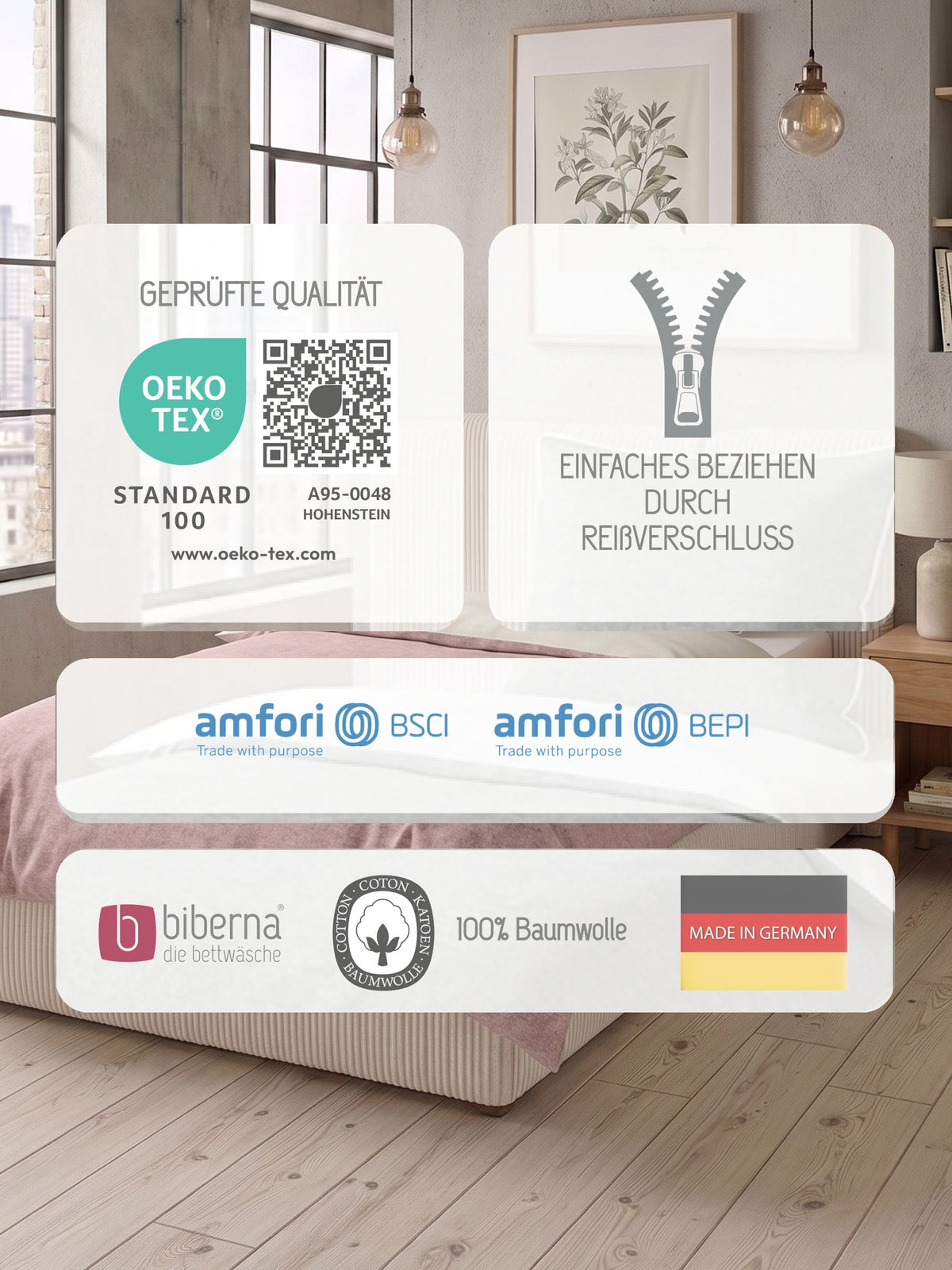 biberna Melange-Flanell Bettwäsche – Zertifikate