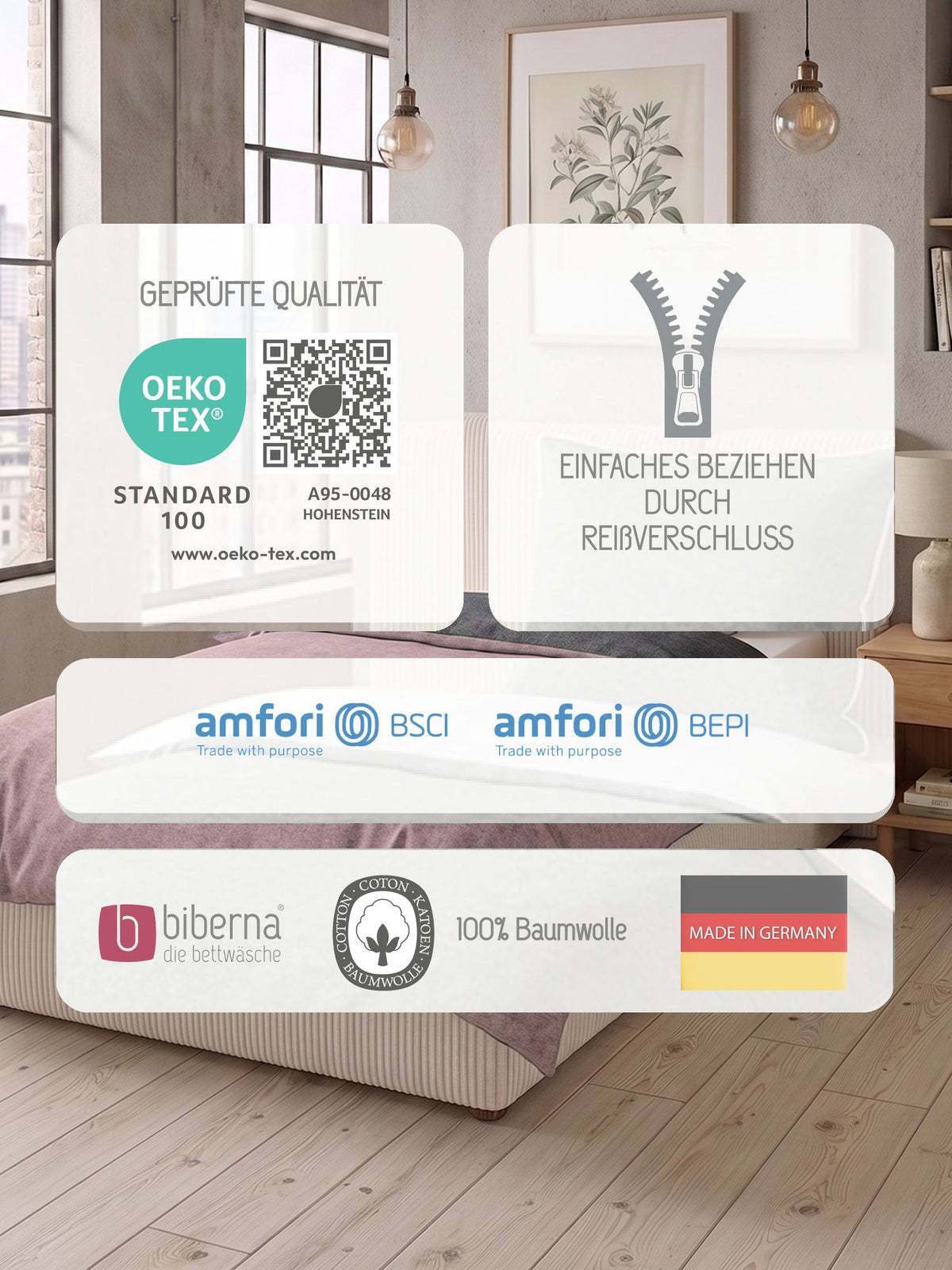biberna Melange-Flanell Bettwäsche – Zertifikate