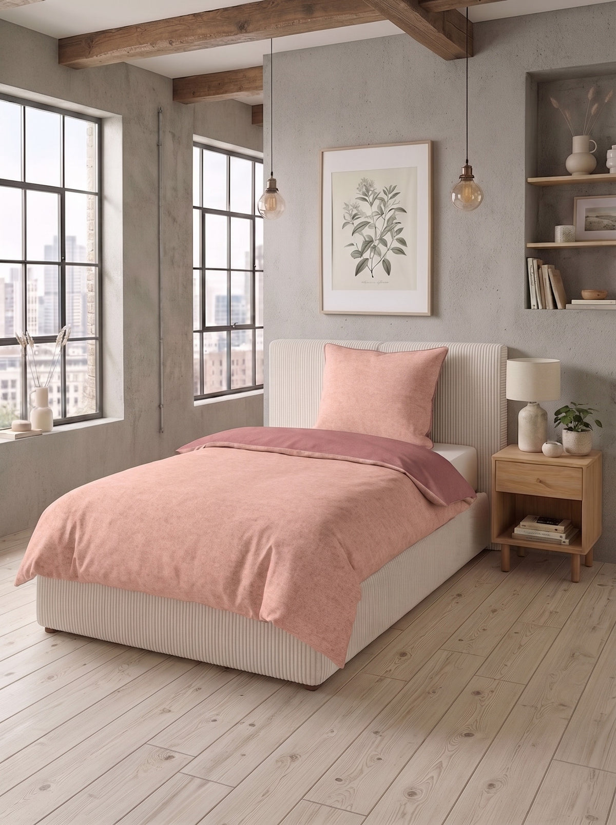 biberna Melange-Flanell Bettwäsche im Schlafzimmer