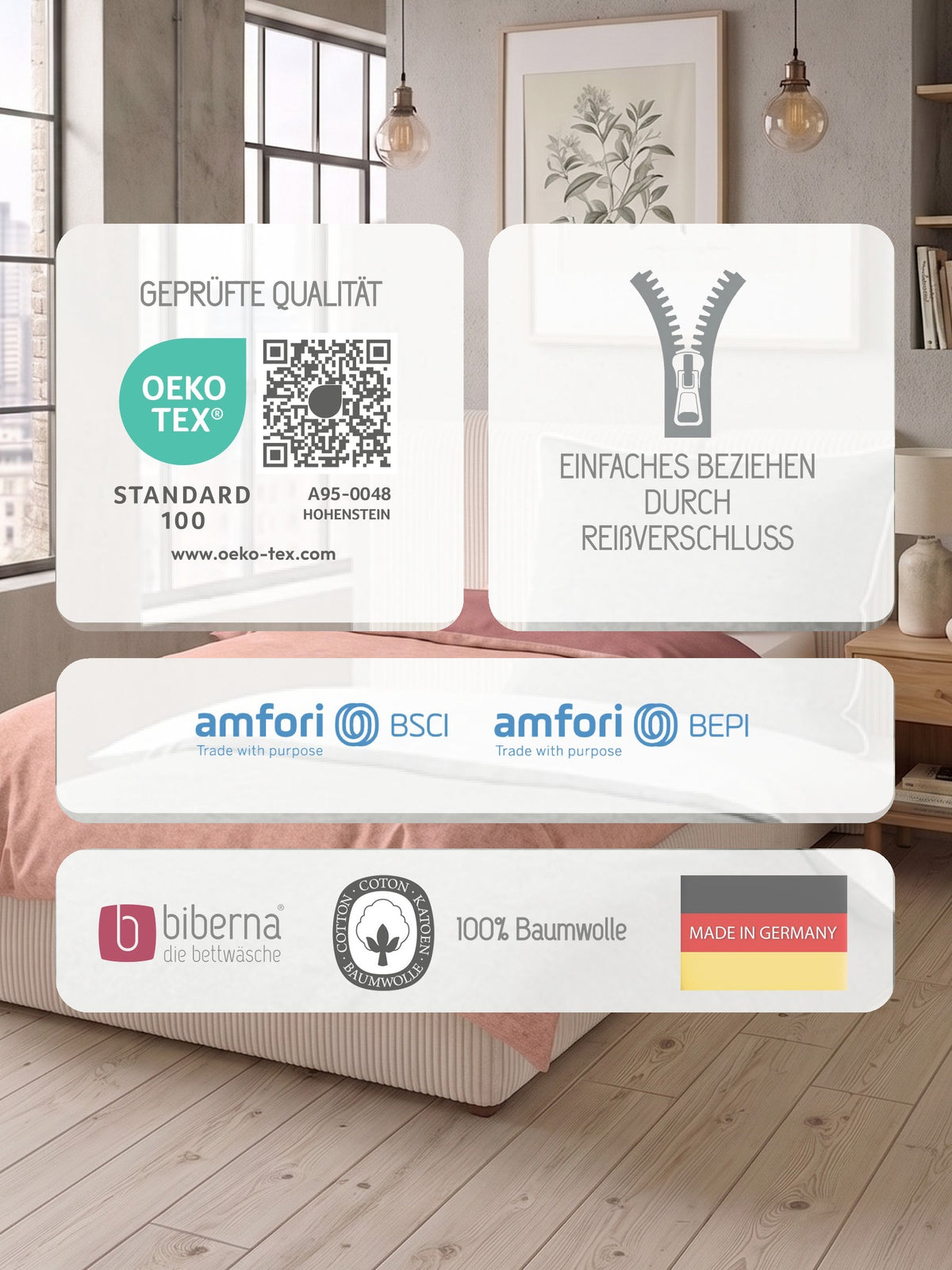 biberna Melange-Flanell Bettwäsche – Zertifikate