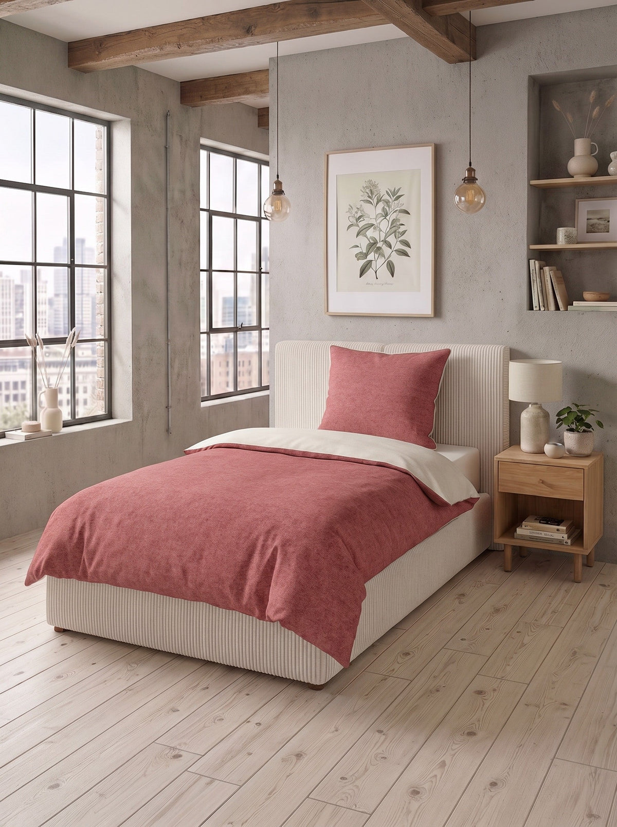 biberna Melange-Flanell Bettwäsche - im Schlafzimmer