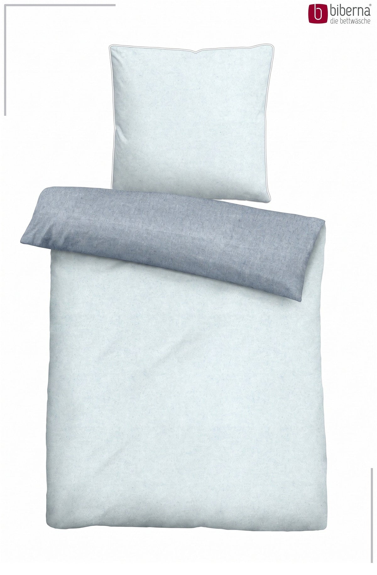biberna Melange-Flanell Bettwäsche - Set flach ausgelegt