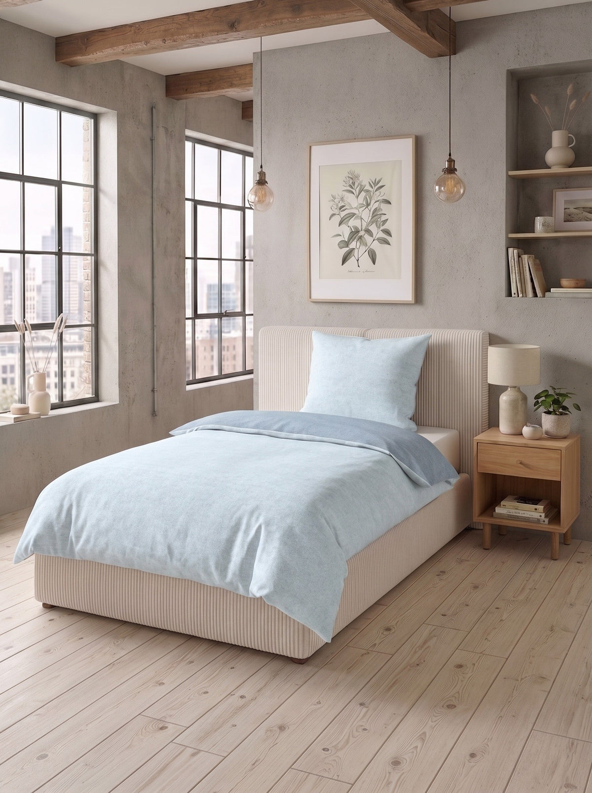biberna Melange-Flanell Bettwäsche - im Schlafzimmer