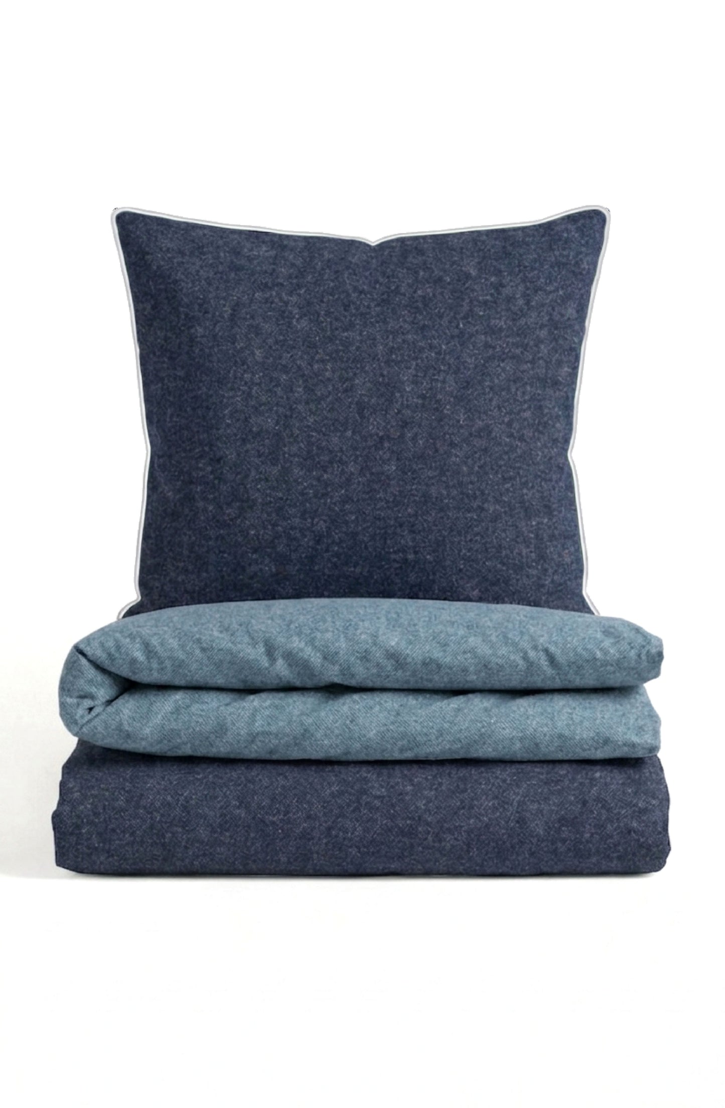 biberna Melange-Flanell Bettwäsche Blau – Biber