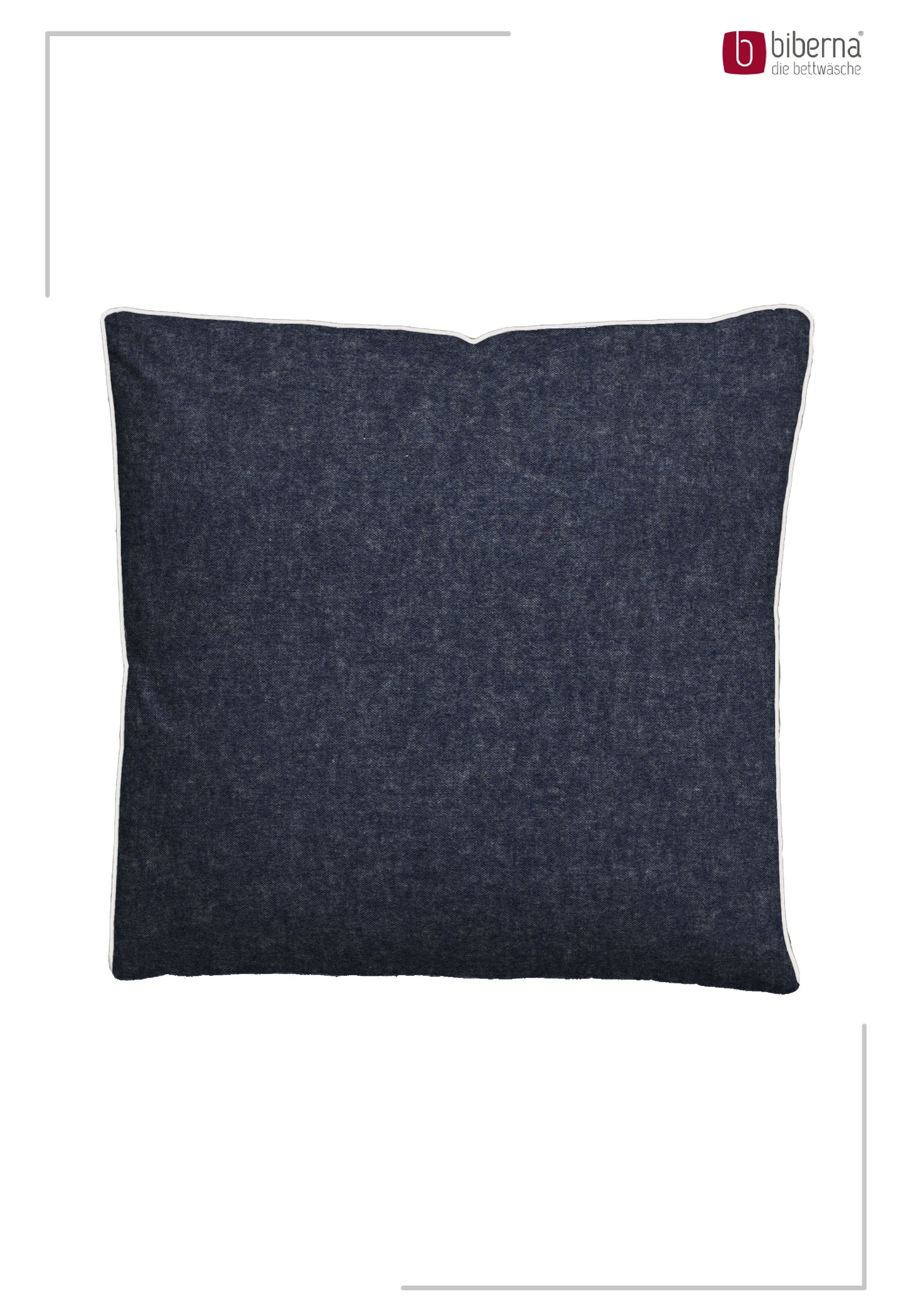 biberna Melange-Flanell Kissenbezug Blau – Produktdetail