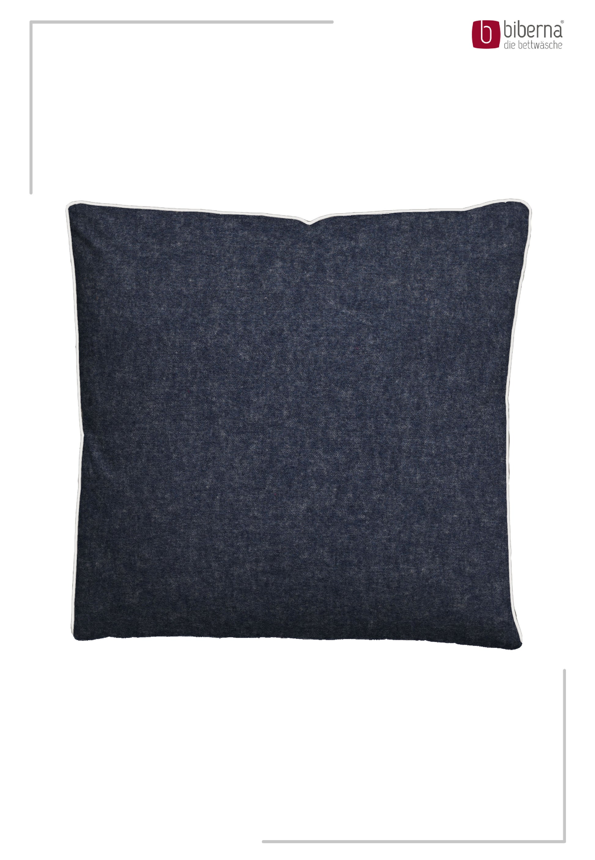 biberna Melange-Flanell Kissenbezug Blau – Produktdetail