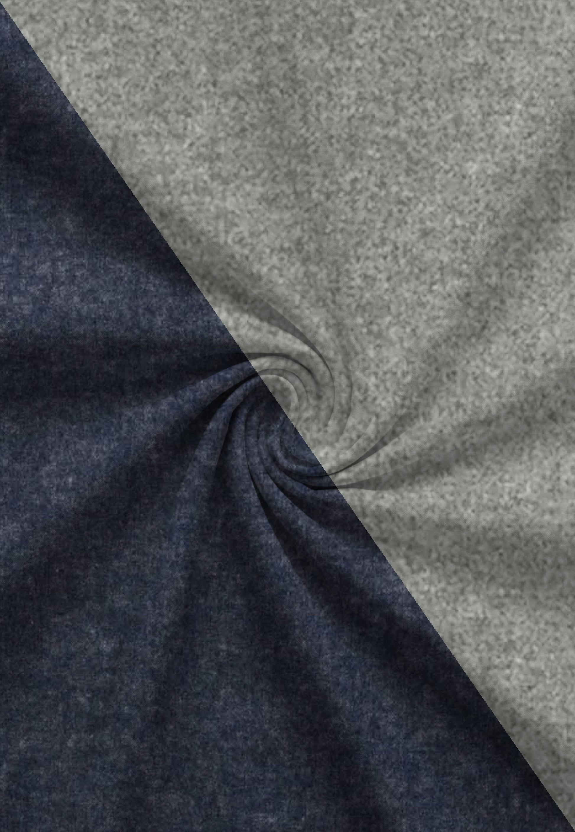 biberna Melange-Flanell Bettwäsche Marine – Stoffmuster Biber