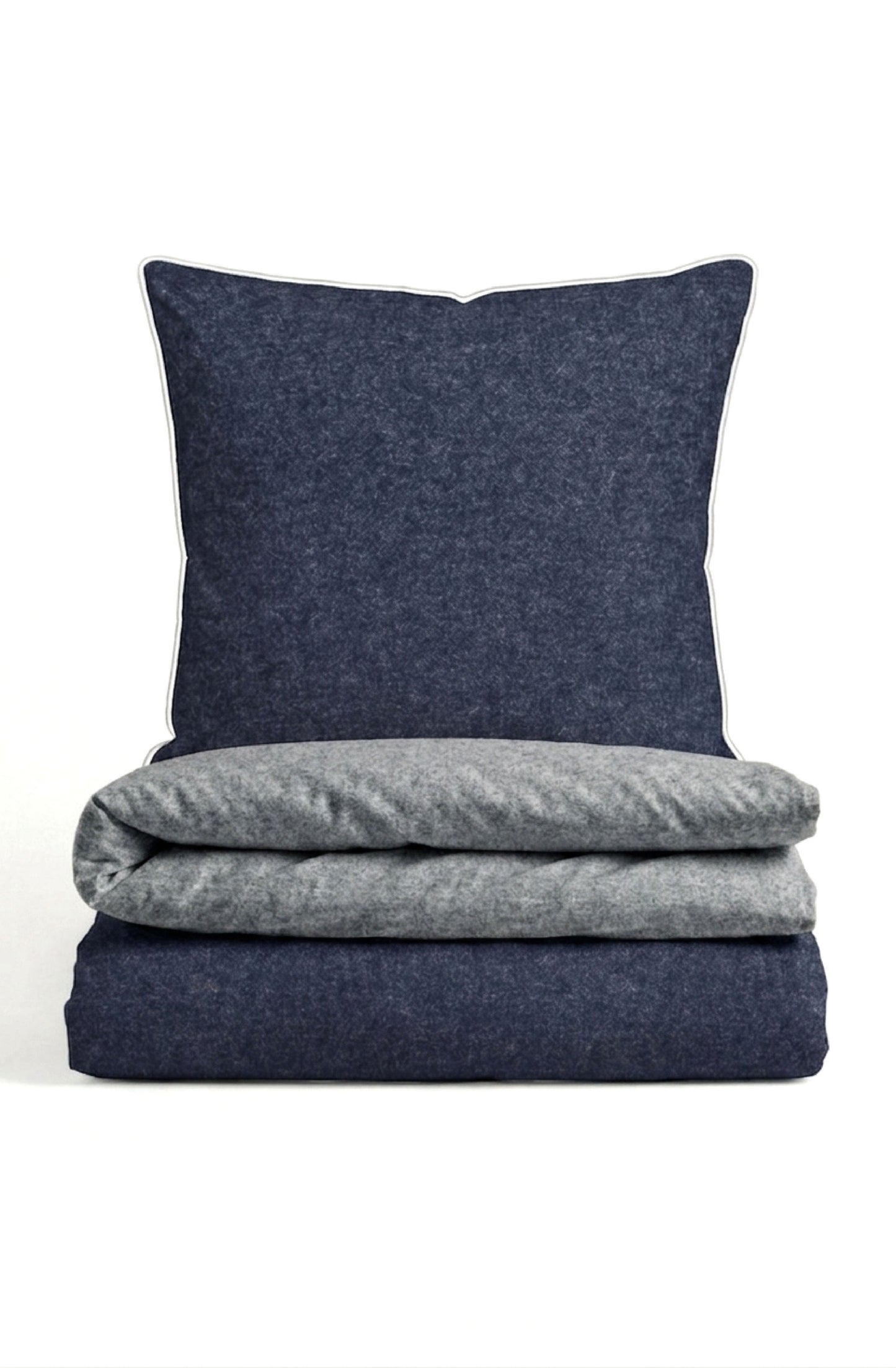 biberna Melange-Flanell Bettwäsche Marine – Biber