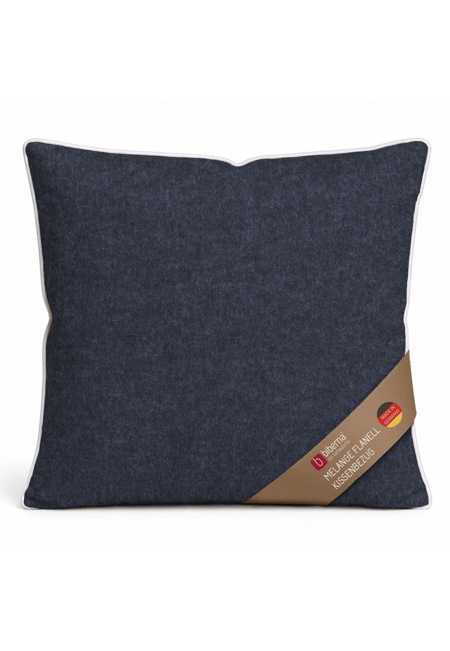 biberna Melange-Flanell Kissenbezug Marine – Biber