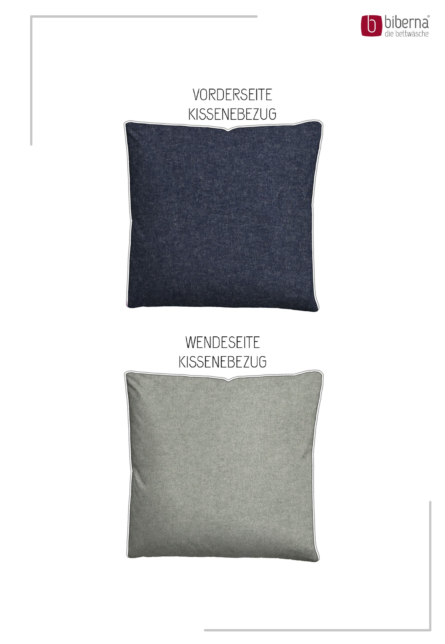 biberna Melange-Flanell Kissenbezug Marine – Produktdetail