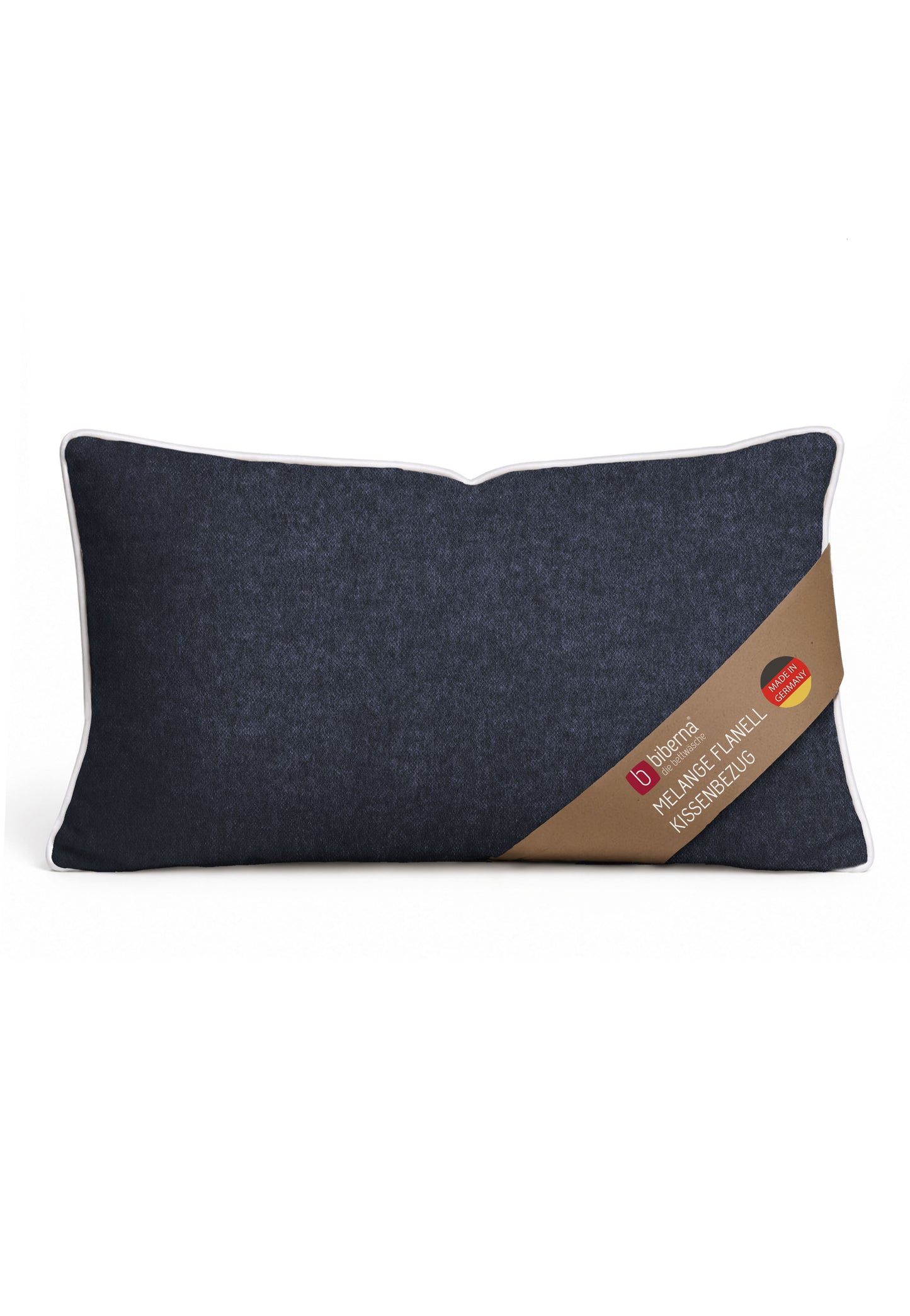 biberna Melange-Flanell Kissenbezug Marine – Biber
