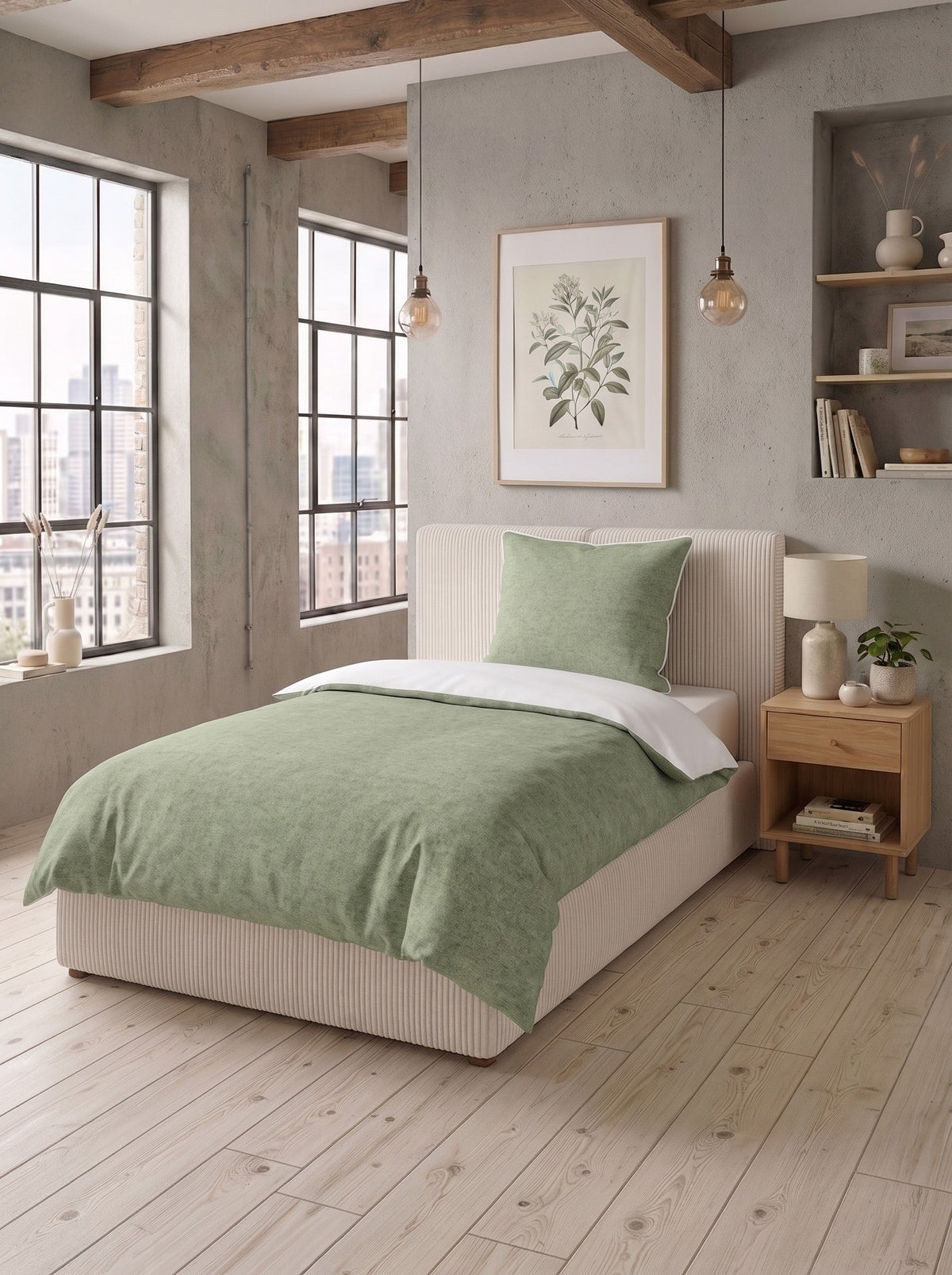 biberna Melange-Flanell Bettwäsche - im Schlafzimmer