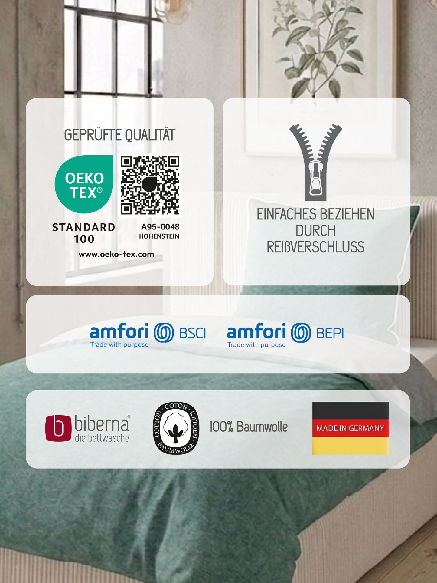 biberna Melange-Flanell Bettwäsche Fichte – Produktdetail