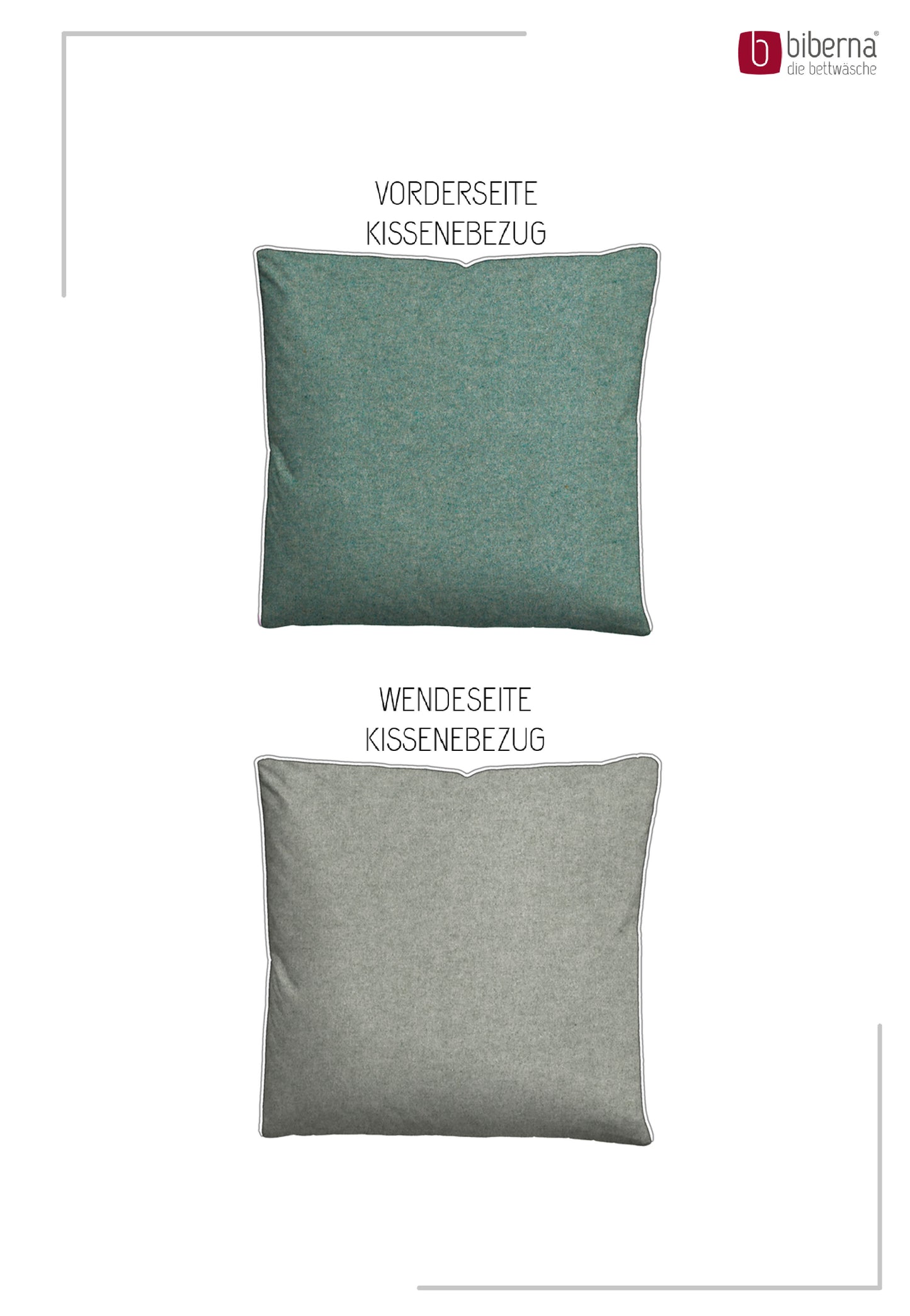 biberna Melange-Flanell Kissenbezug Fichte – Produktdetail
