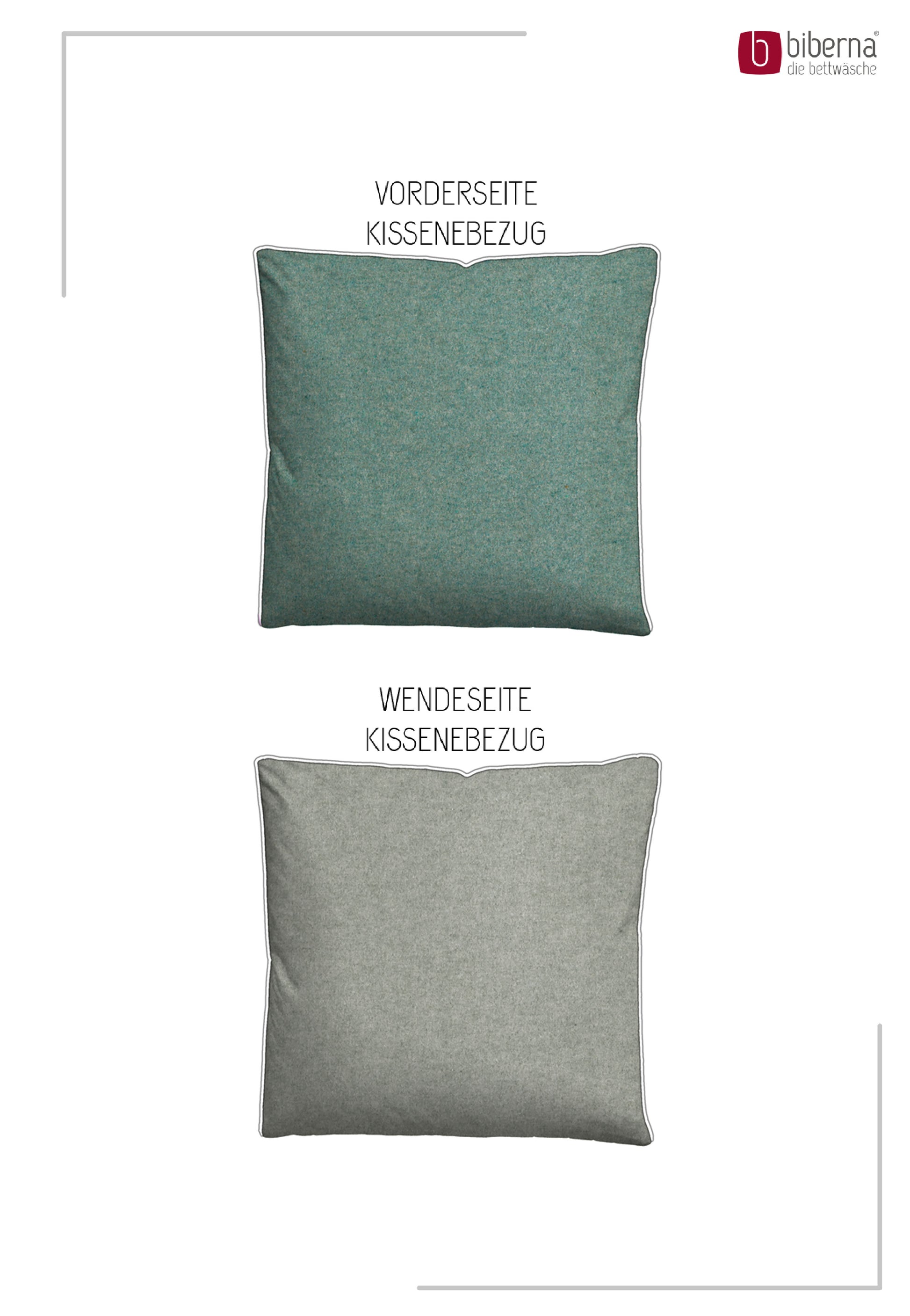 biberna Melange-Flanell Kissenbezug Fichte – Produktdetail