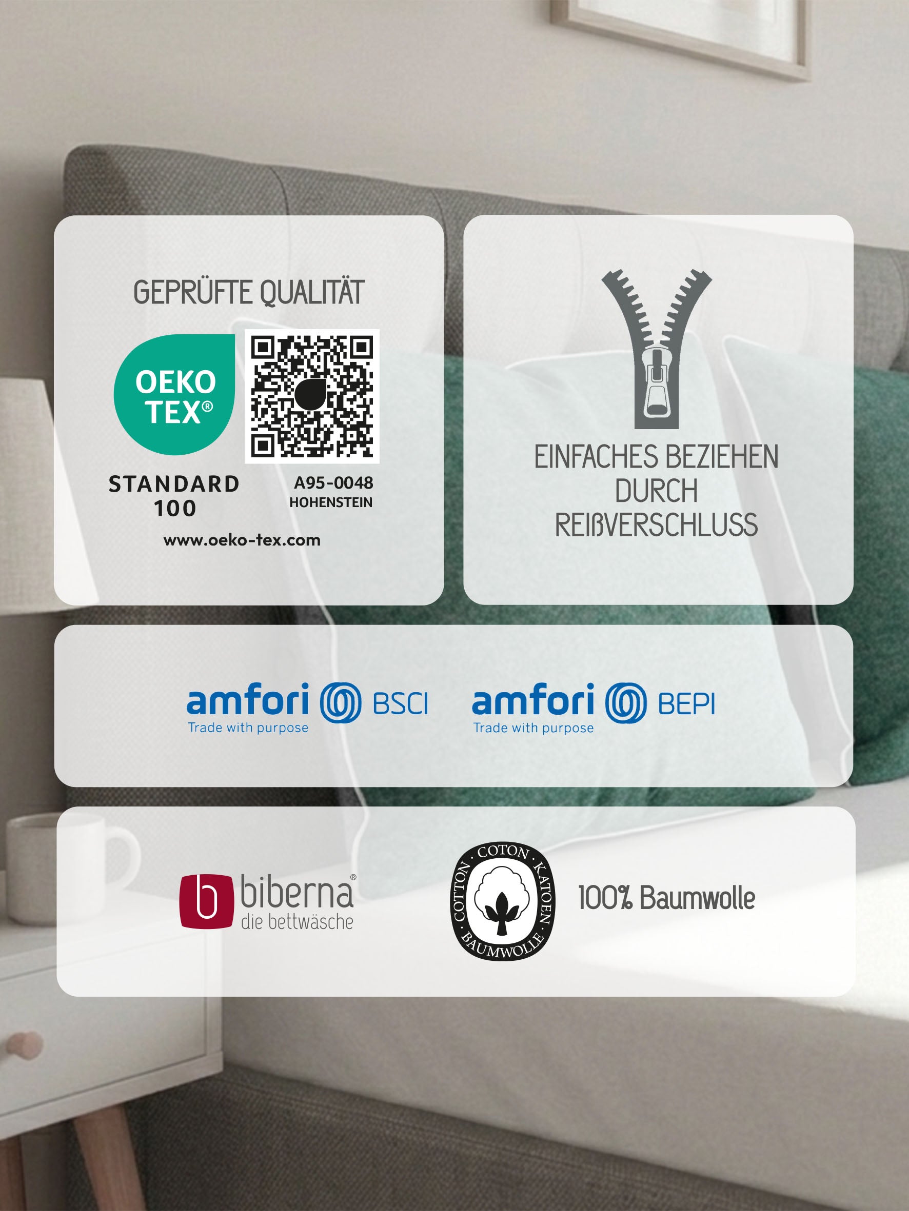 biberna Melange-Flanell Kissenbezug Fichte – Produktdetail