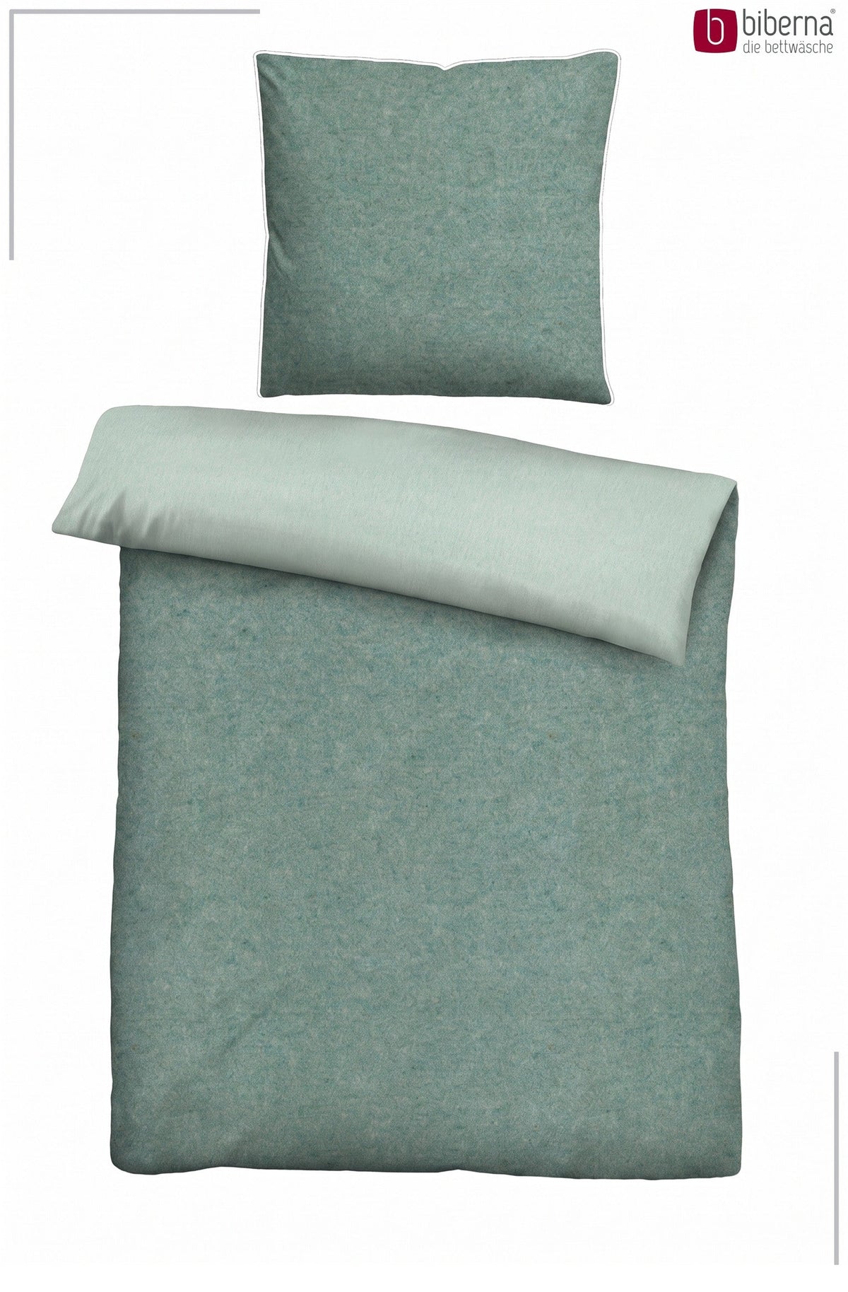 biberna Melange-Flanell Bettwäsche - Set flach ausgelegt