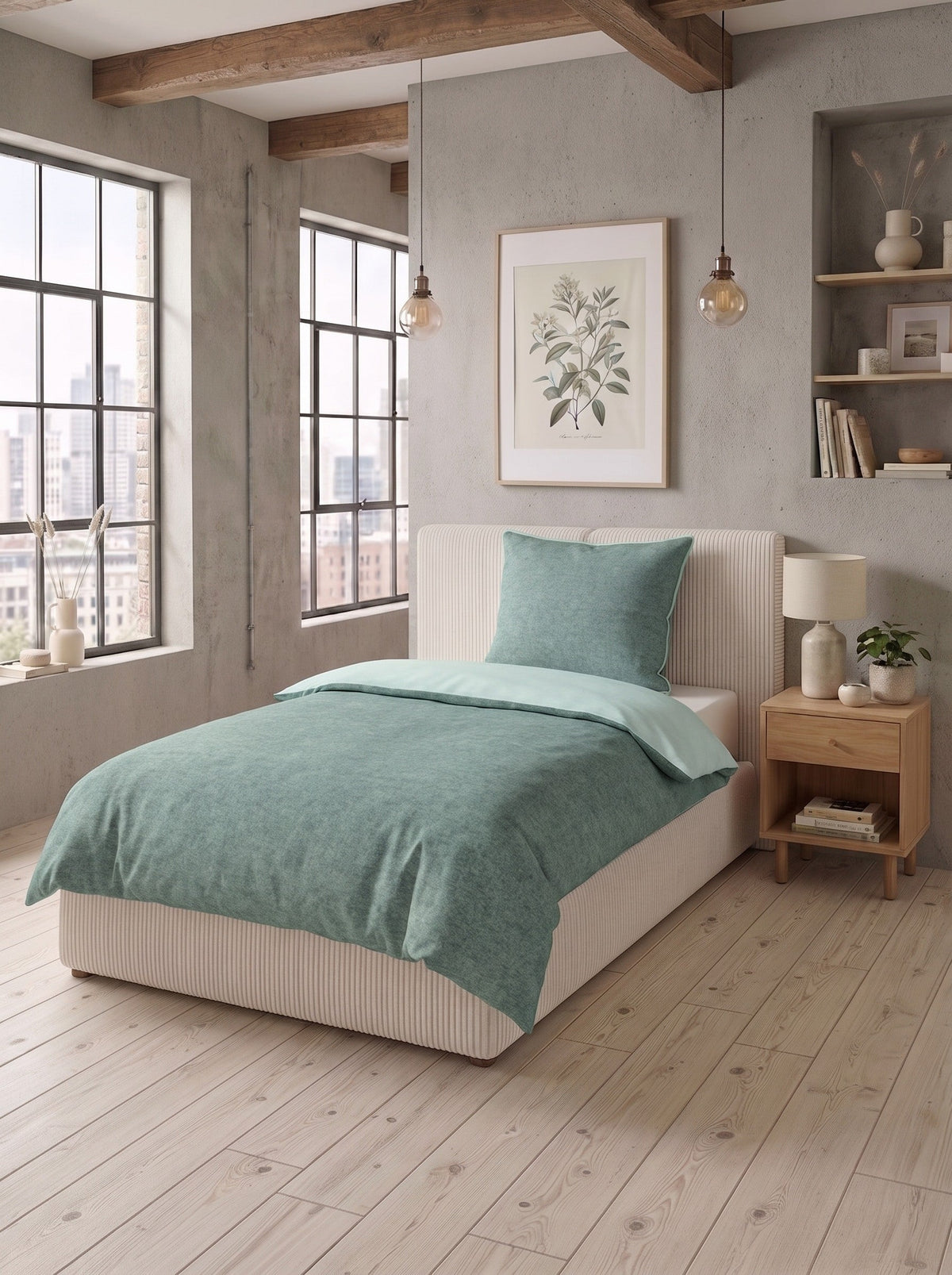 biberna Melange-Flanell Bettwäsche - im Schlafzimmer