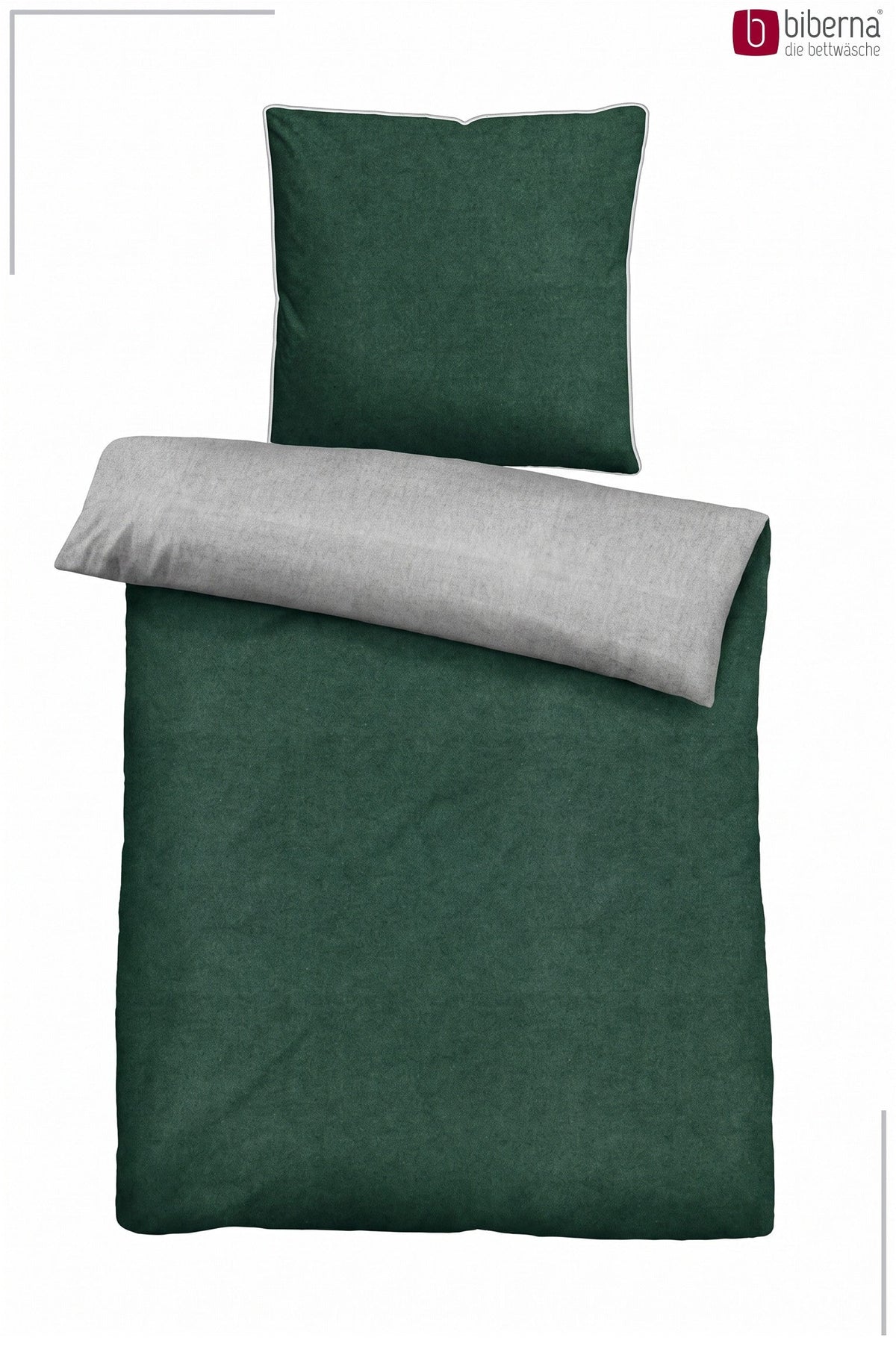 biberna Melange-Flanell Bettwäsche - Set flach ausgelegt