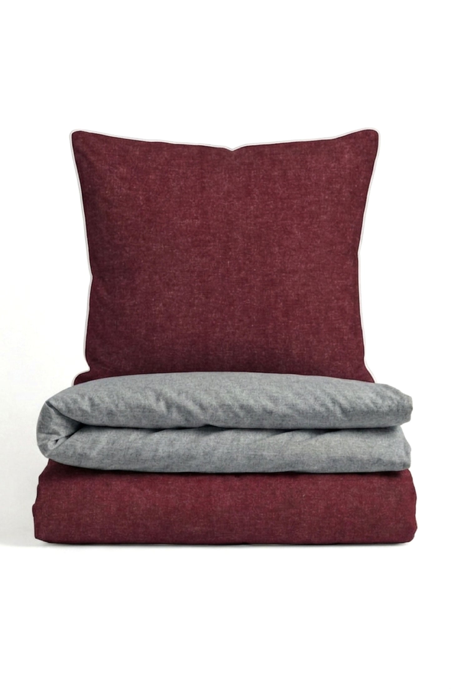 biberna Melange-Flanell Bettwäsche Burgund – Biber