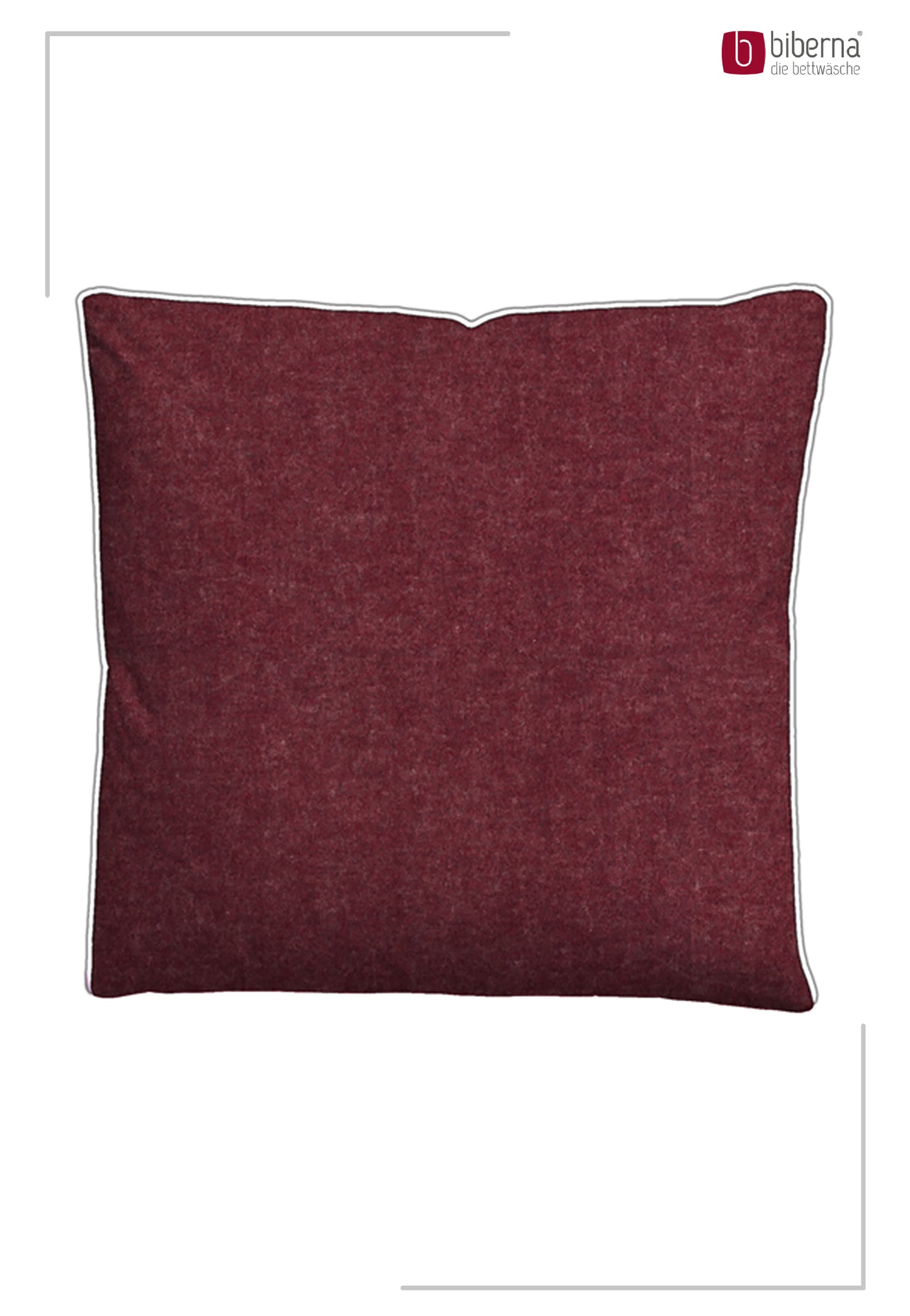 biberna Melange-Flanell Kissenbezug Burgund – Produktdetail