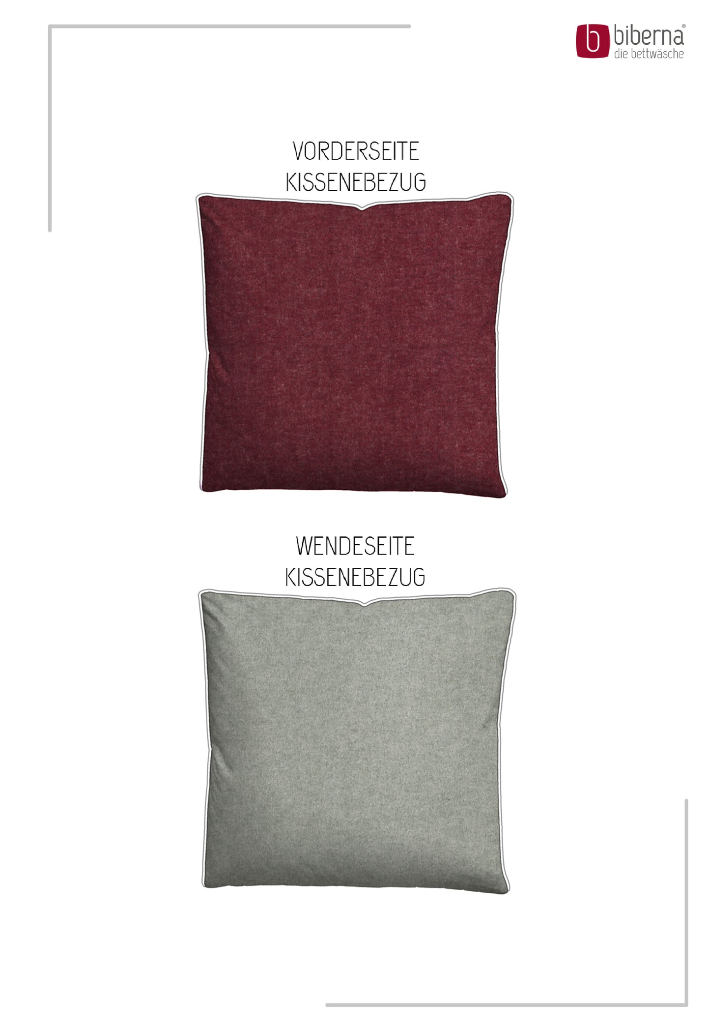 biberna Melange-Flanell Kissenbezug Burgund – Produktdetail