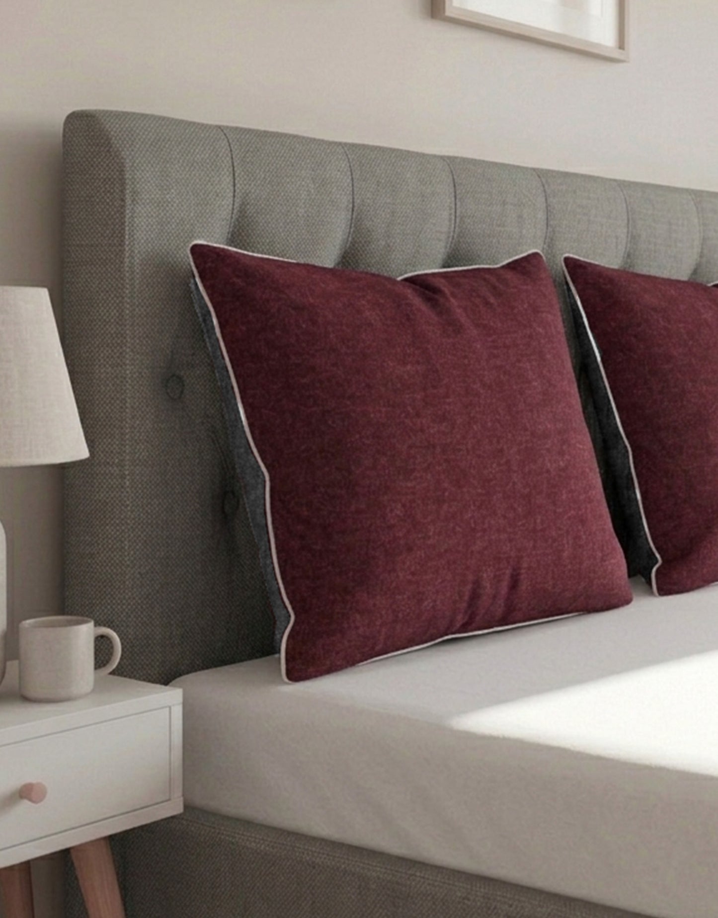 biberna Melange-Flanell Kissenbezug Burgund – Produktdetail