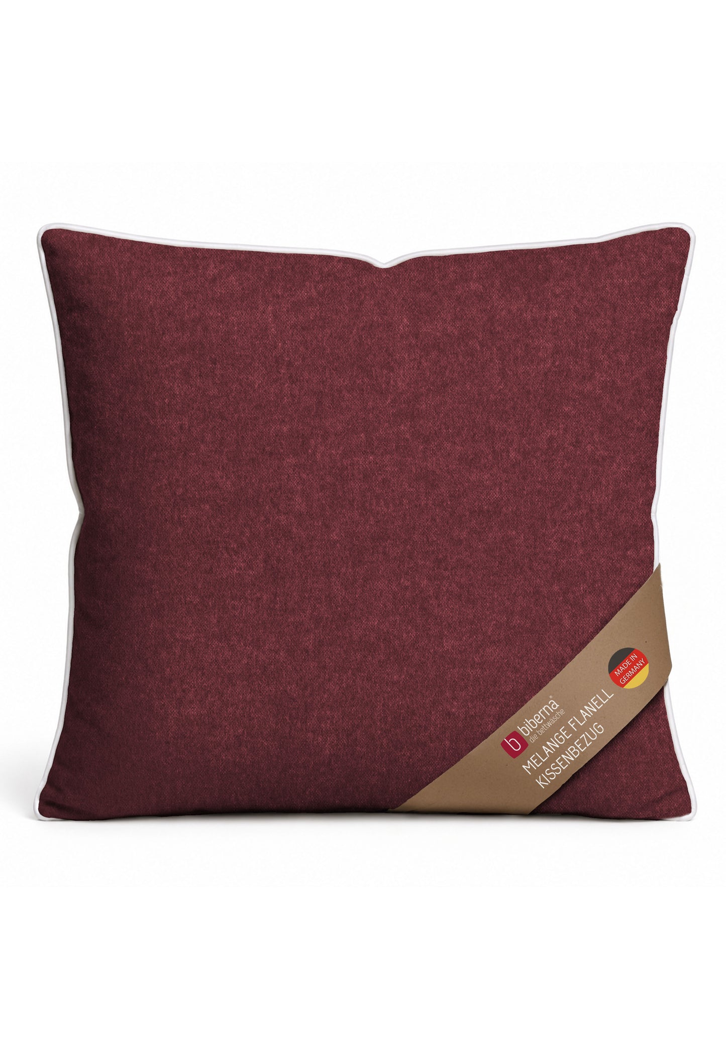 biberna Melange-Flanell Kissenbezug Burgund – Biber